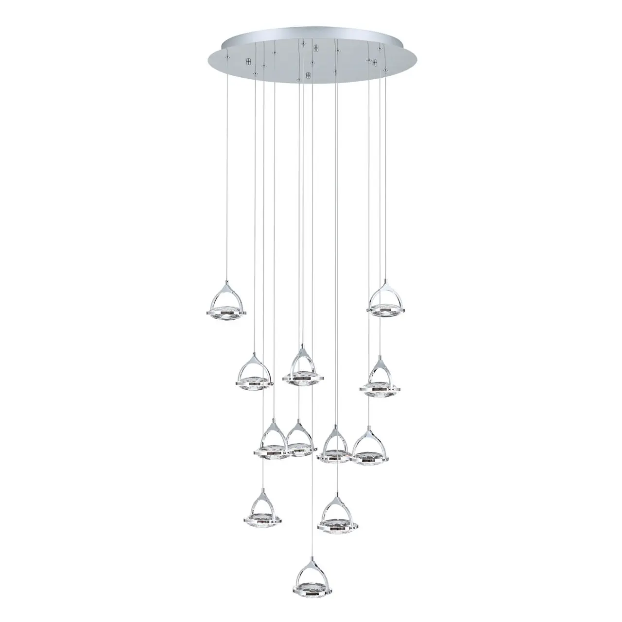 LED plafonski luster MOON, 12 izvora svetla, hrom - 5