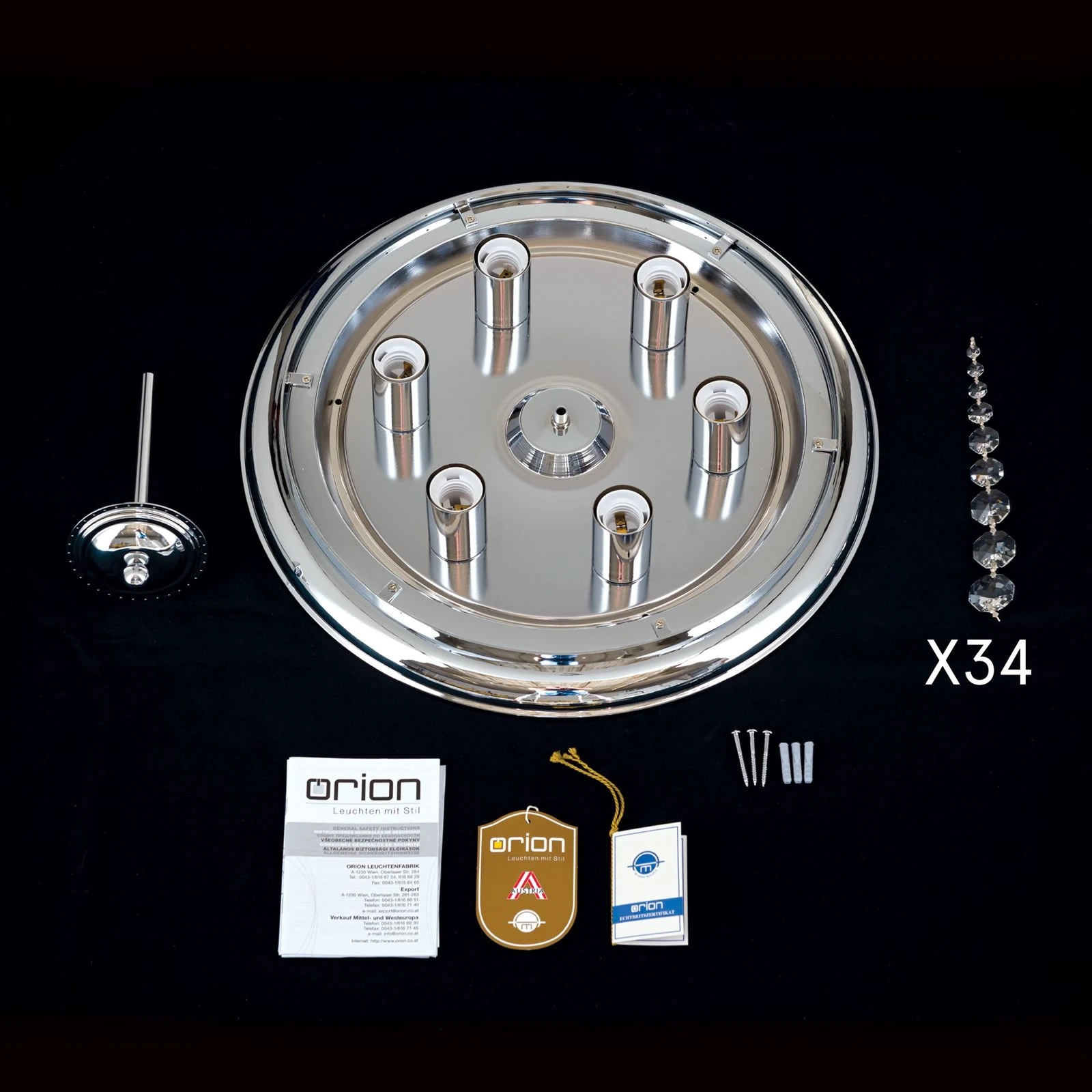 Plafonska lampa PLAFOND, Ø 47 cm, hrom - 8