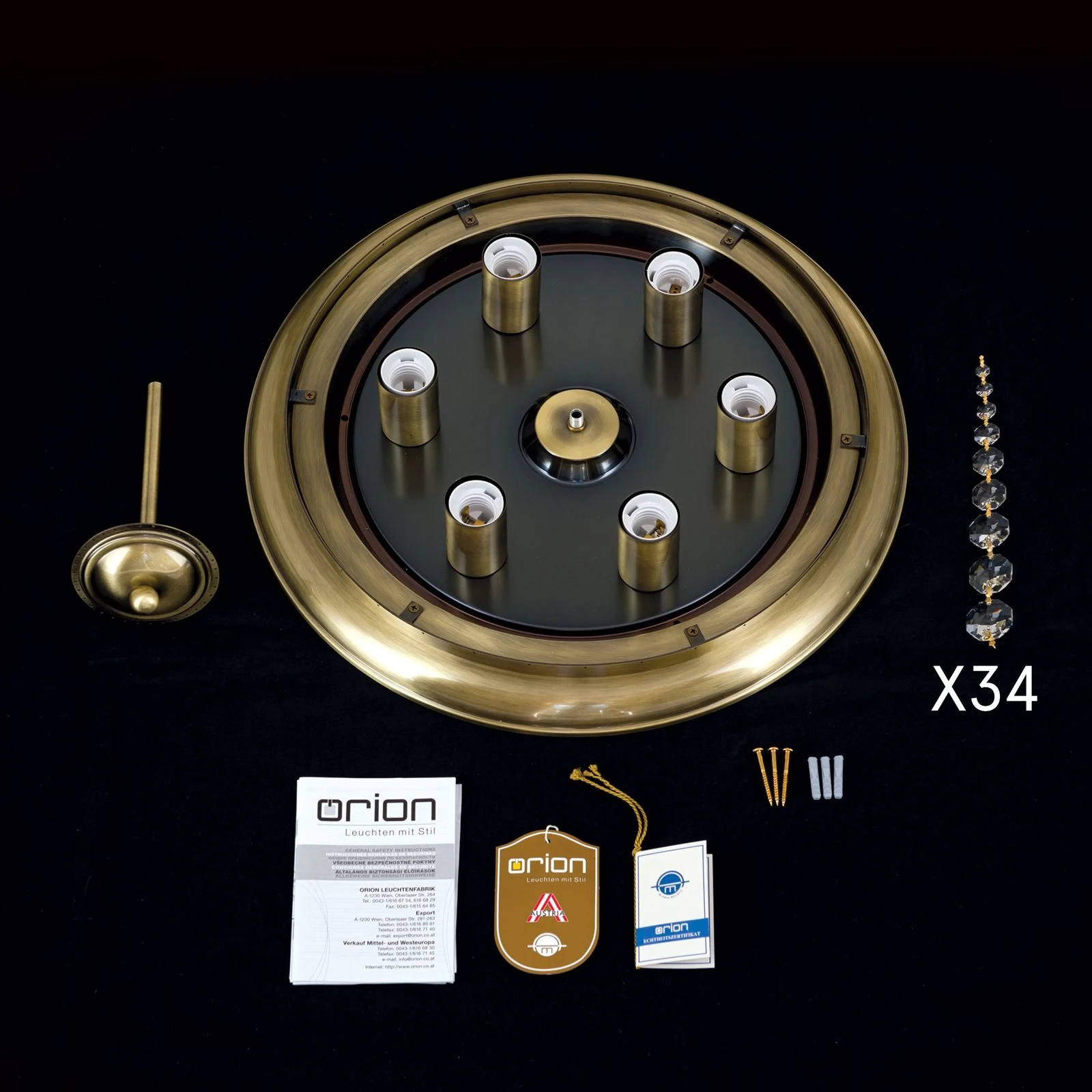 Plafonska lampa PLAFOND, Ø 47 cm, patina - 8