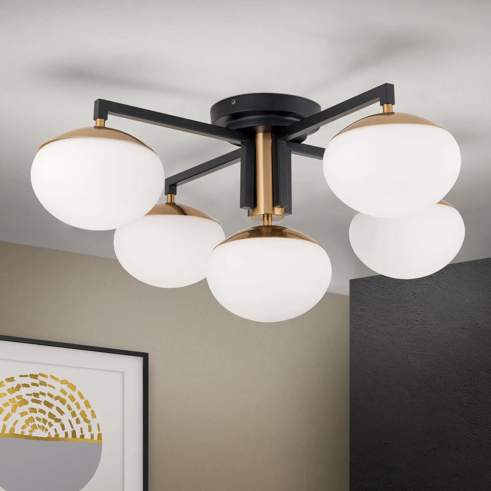 Plafonski luster JOSEPHINE, Ø 73,5 cm, crni - 1