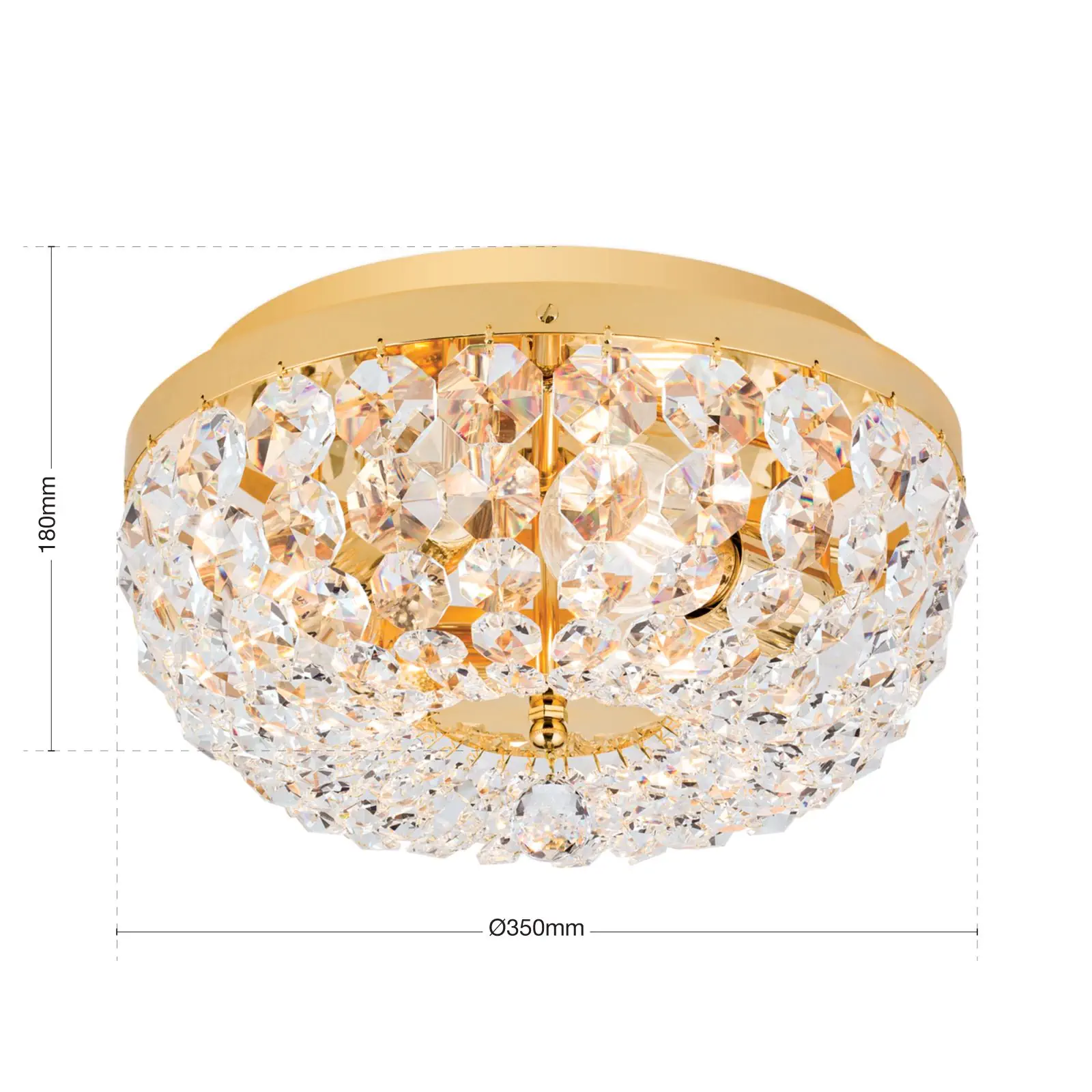 Plafonski luster SHERATON, sa 3 izvora svetla, zlatni, Ø 35 cm - 7