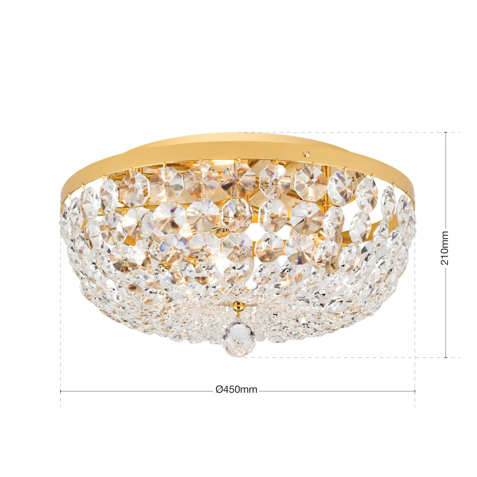 Plafonski luster SHERATON, sa 3 izvora svetla, zlatni, Ø 45 cm - 7