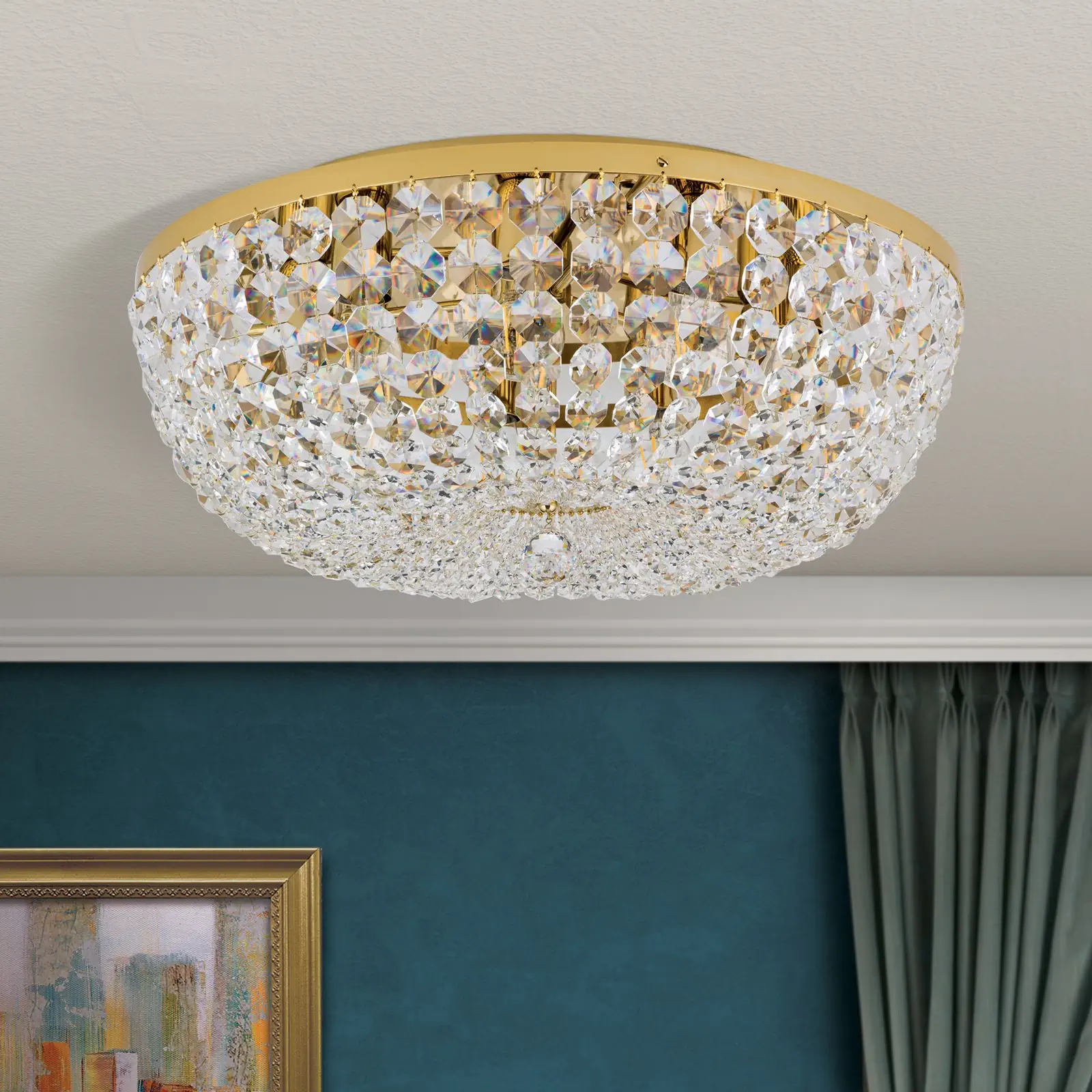 Plafonski luster SHERATON, sa 9 izvora svetla, zlatni, Ø 65 cm - 3