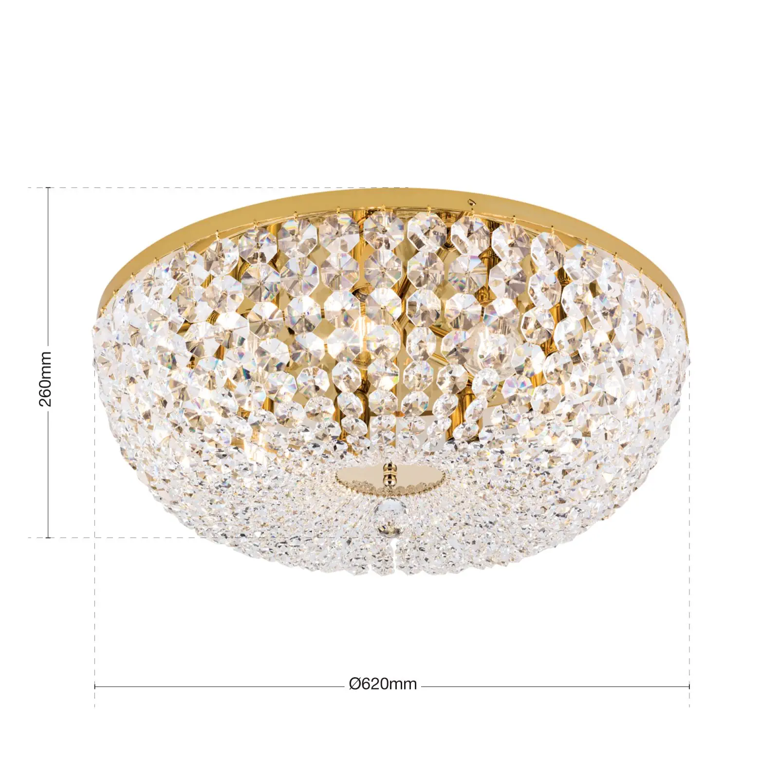 Plafonski luster SHERATON, sa 9 izvora svetla, zlatni, Ø 65 cm - 7