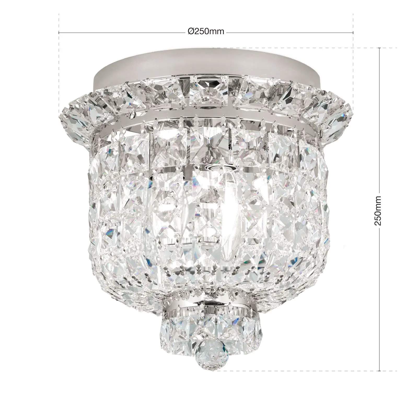 Plafonski luster AMBASSADOR, sa 3 izvora svetla, hrom, Ø 25 cm - 7