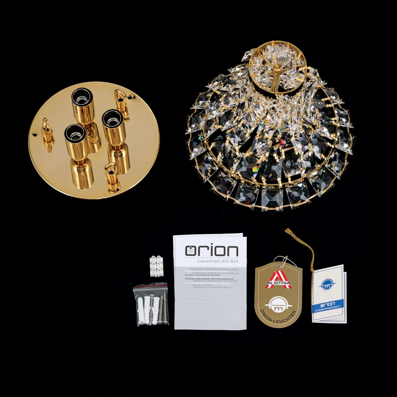 Plafonska lampa Ambassador, pozlaćena 24-karatnim zlatom, 25 cm - 8