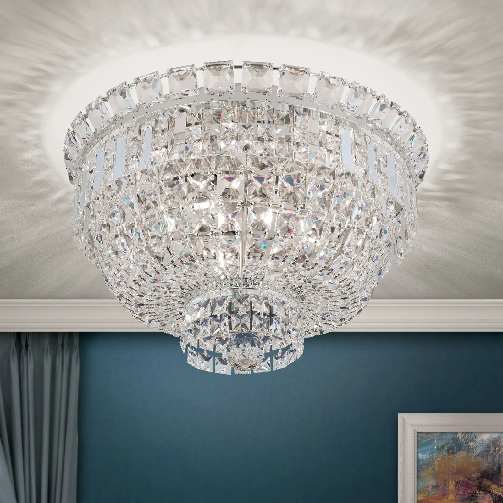 Plafonski luster AMBASSADOR, sa 3 izvora svetla, hrom, Ø 45 cm - 2