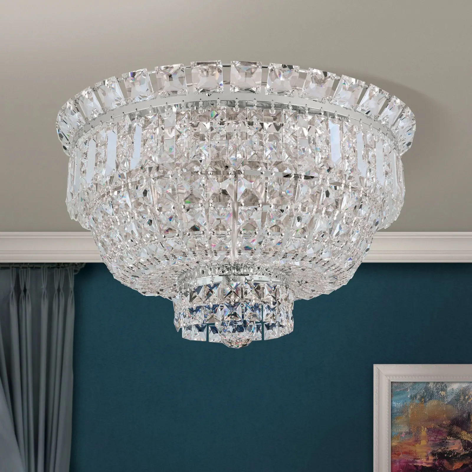 Plafonski luster AMBASSADOR, sa 3 izvora svetla, hrom, Ø 45 cm - 3