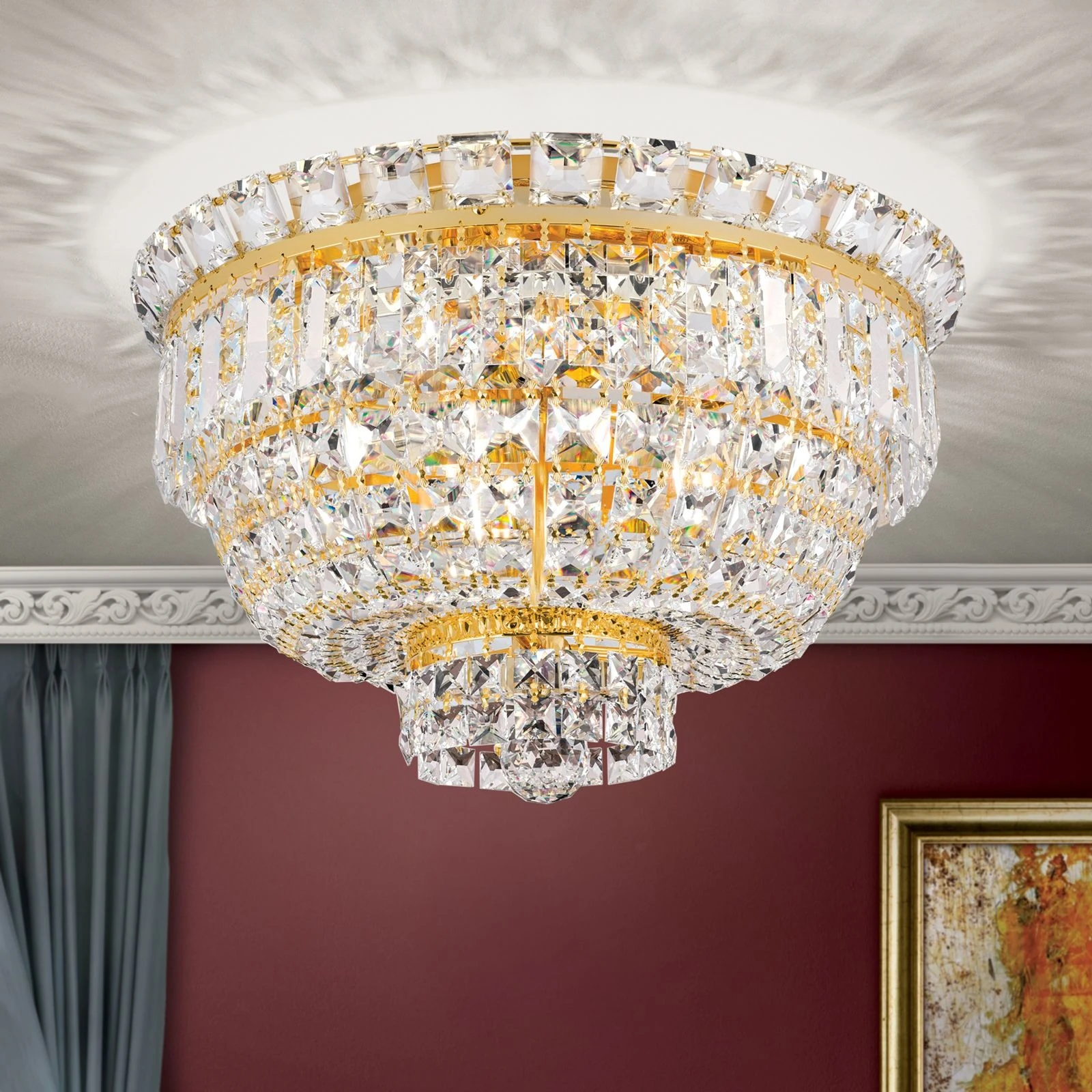 Plafonska lampa Ambassador, pozlaćena 24-karatnim zlatom, 45 cm - 1