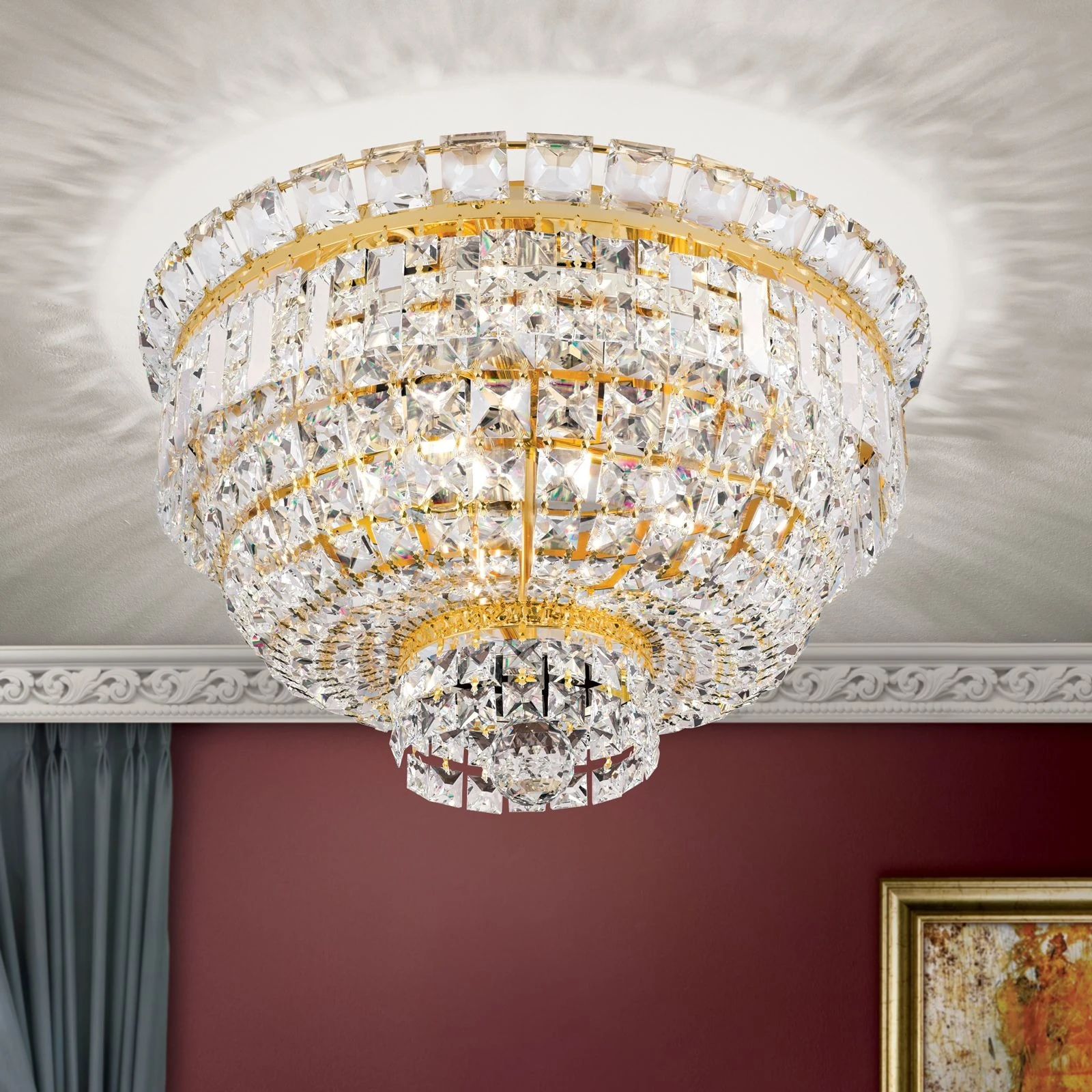 Plafonska lampa Ambassador, pozlaćena 24-karatnim zlatom, 45 cm - 2