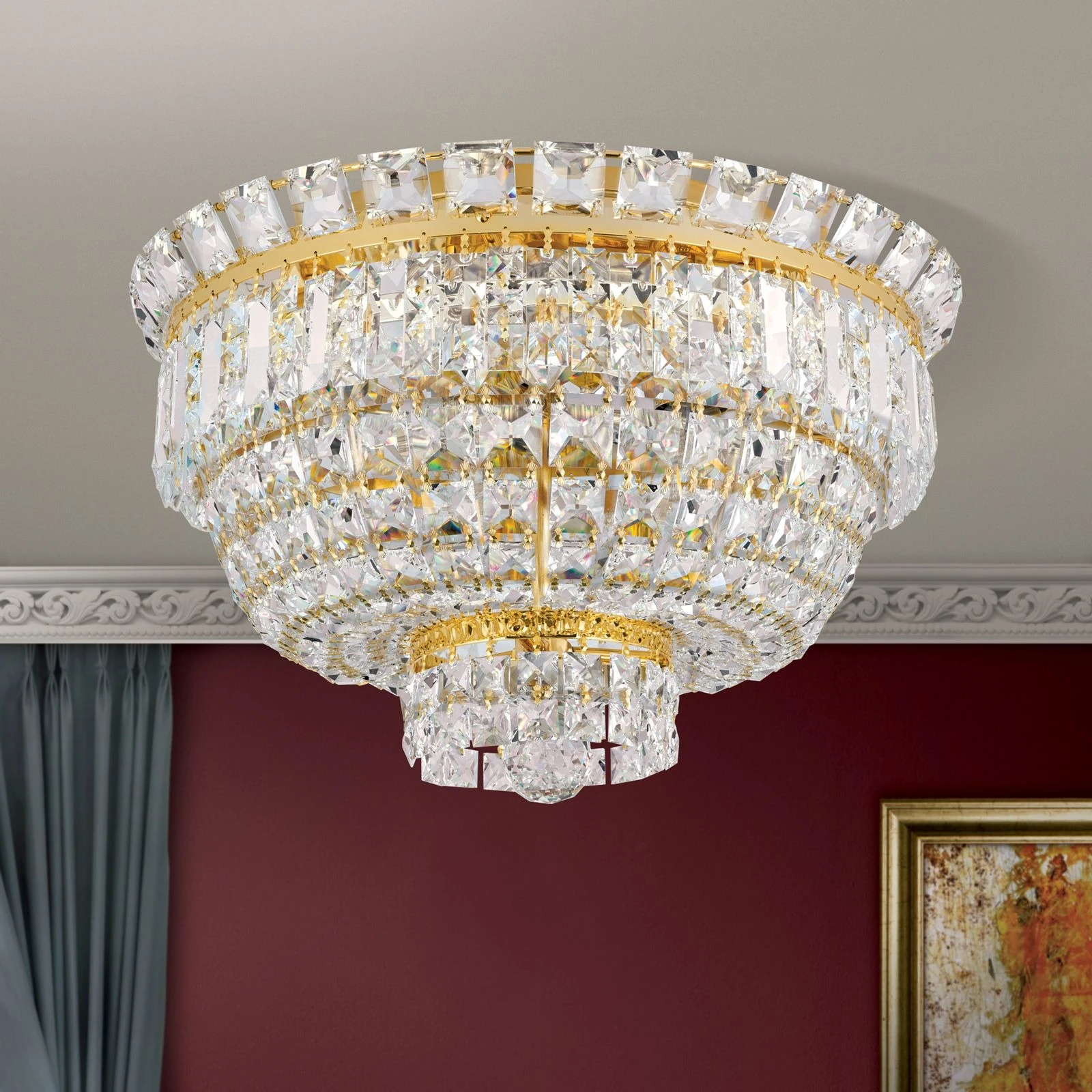 Plafonska lampa Ambassador, pozlaćena 24-karatnim zlatom, 45 cm - 3