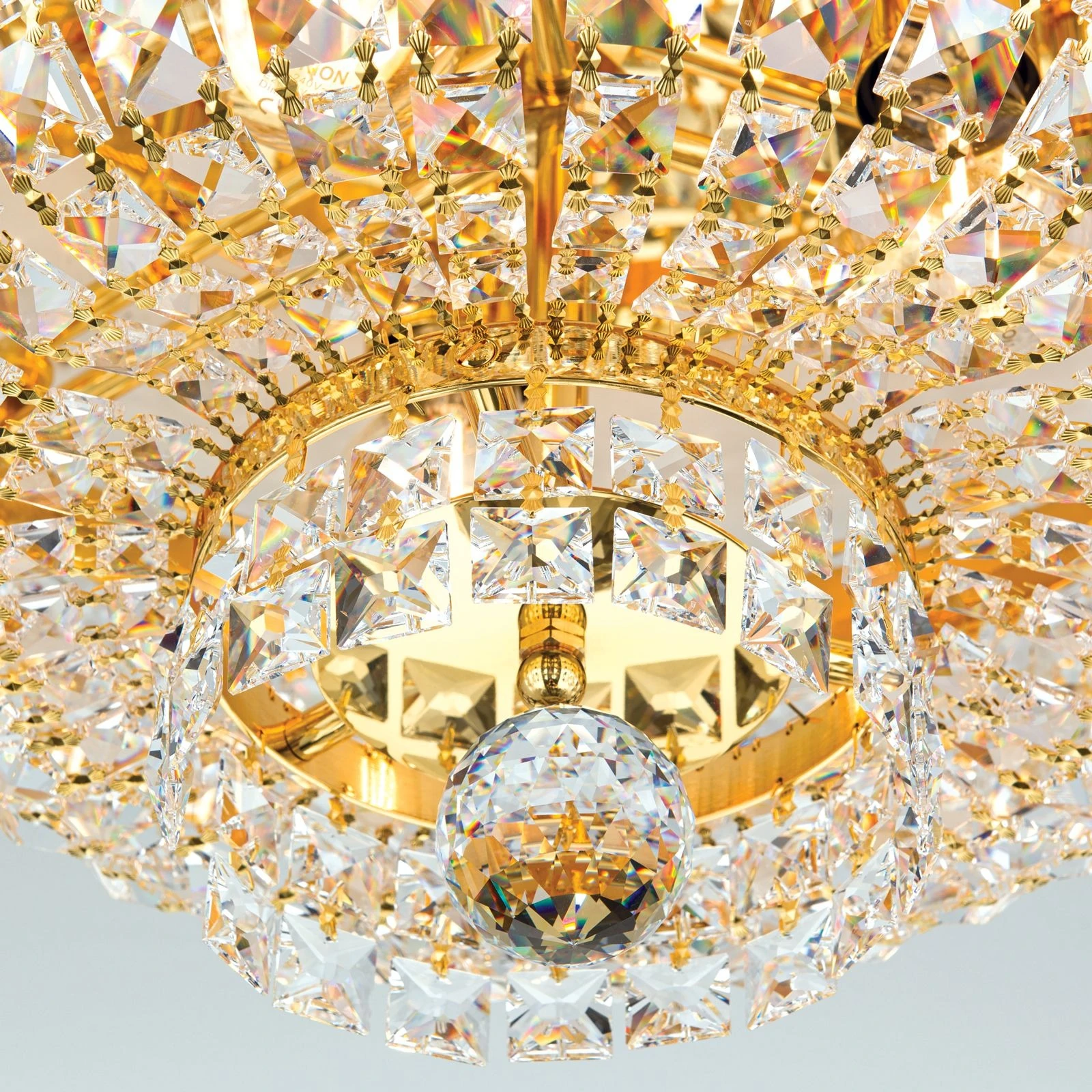 Plafonska lampa Ambassador, pozlaćena 24-karatnim zlatom, 45 cm - 5