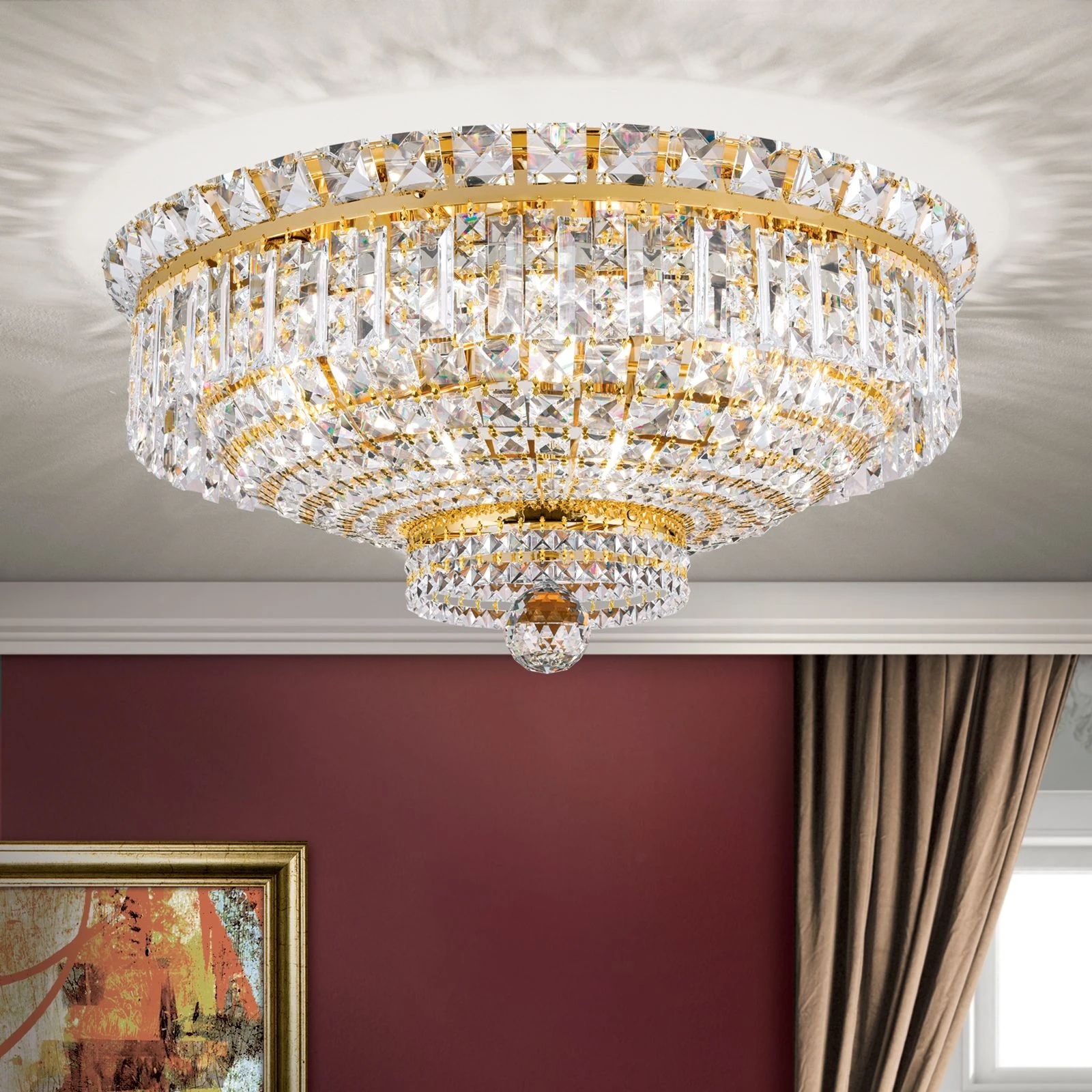 Plafonska lampa Ambassador, pozlaćena 24-karatnim zlatom, 60 cm - 1