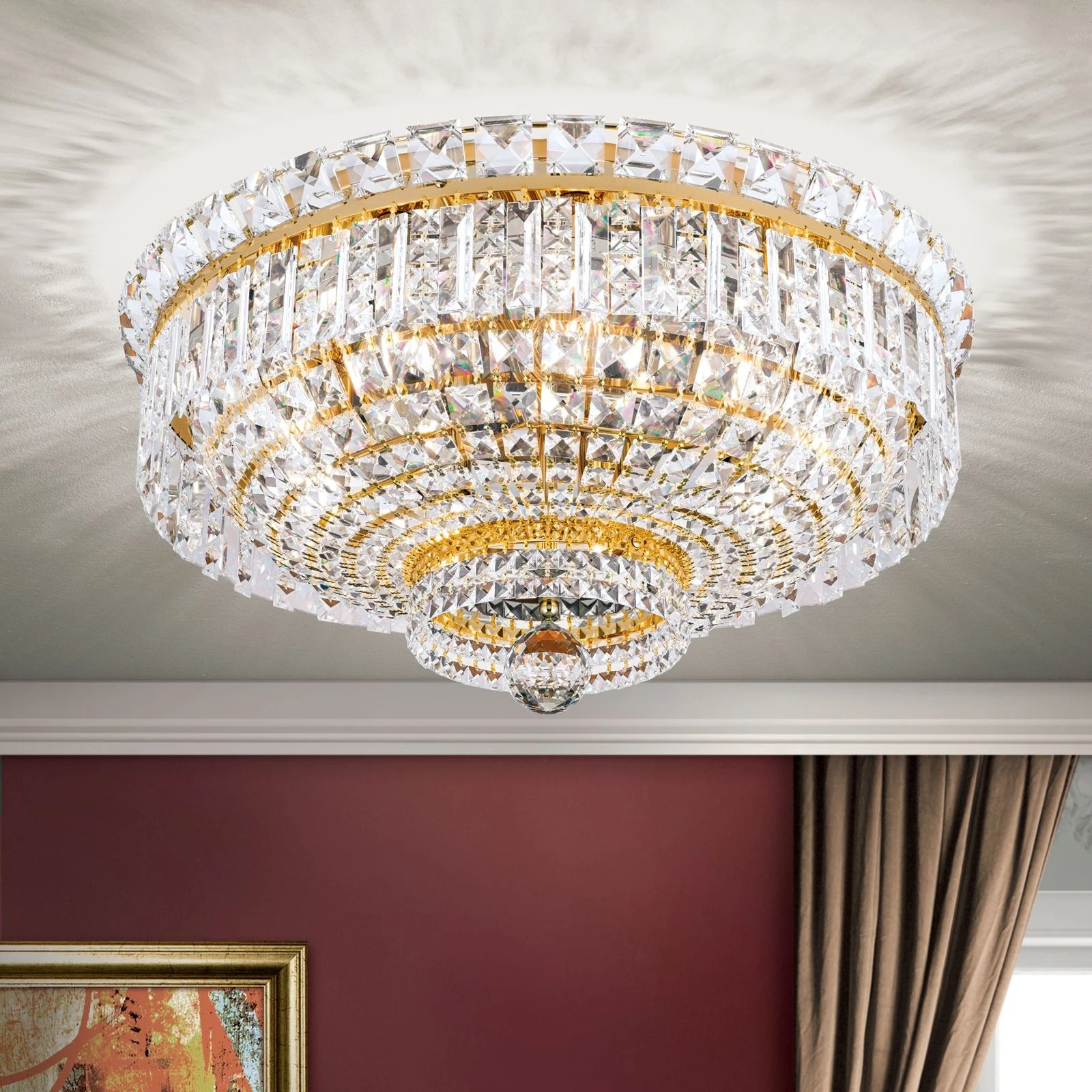 Plafonska lampa Ambassador, pozlaćena 24-karatnim zlatom, 60 cm - 2