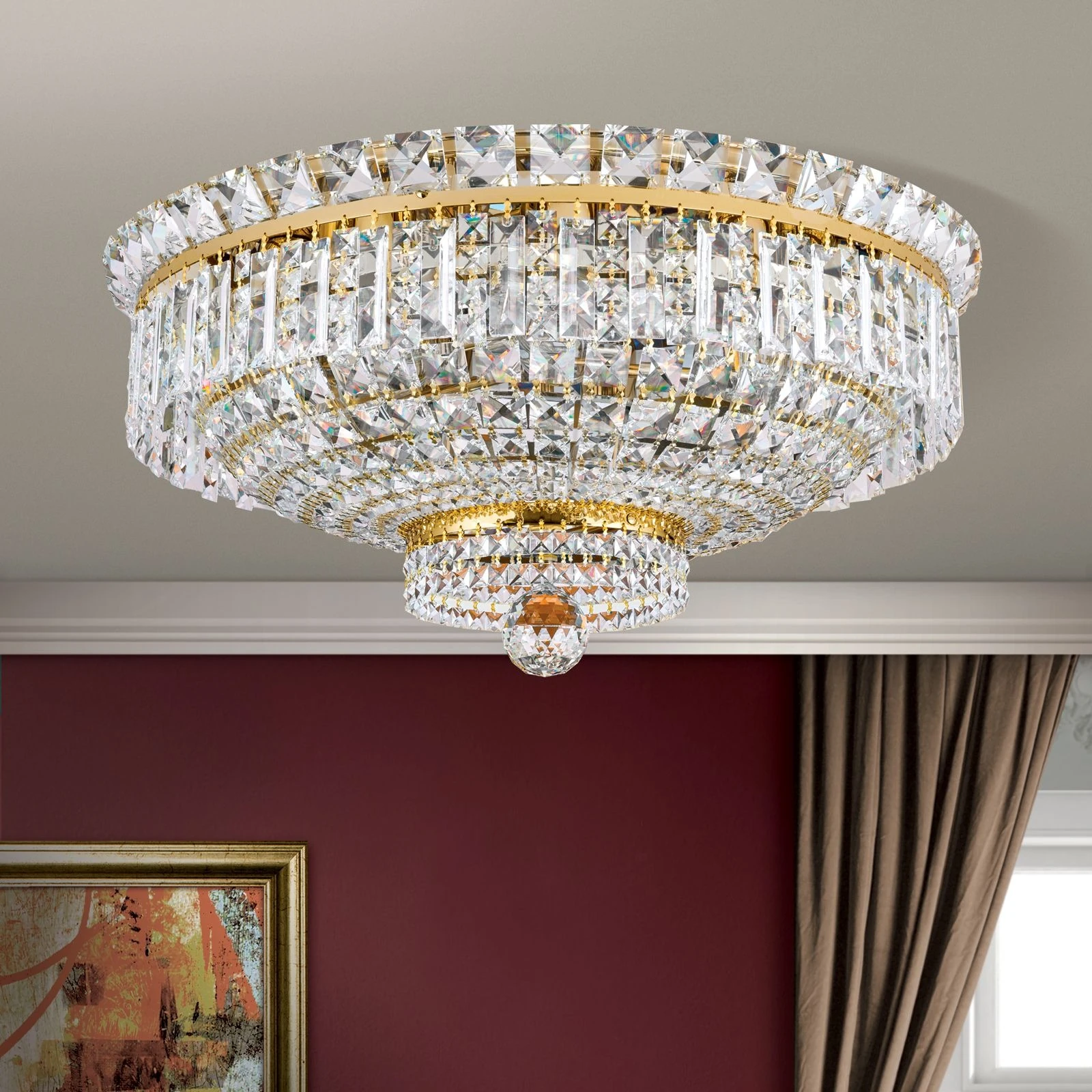 Plafonska lampa Ambassador, pozlaćena 24-karatnim zlatom, 60 cm - 3