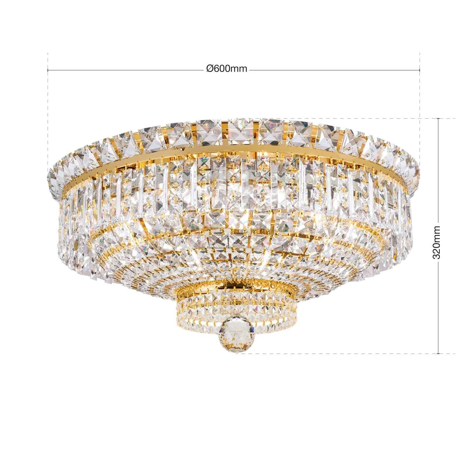 Plafonska lampa Ambassador, pozlaćena 24-karatnim zlatom, 60 cm - 7