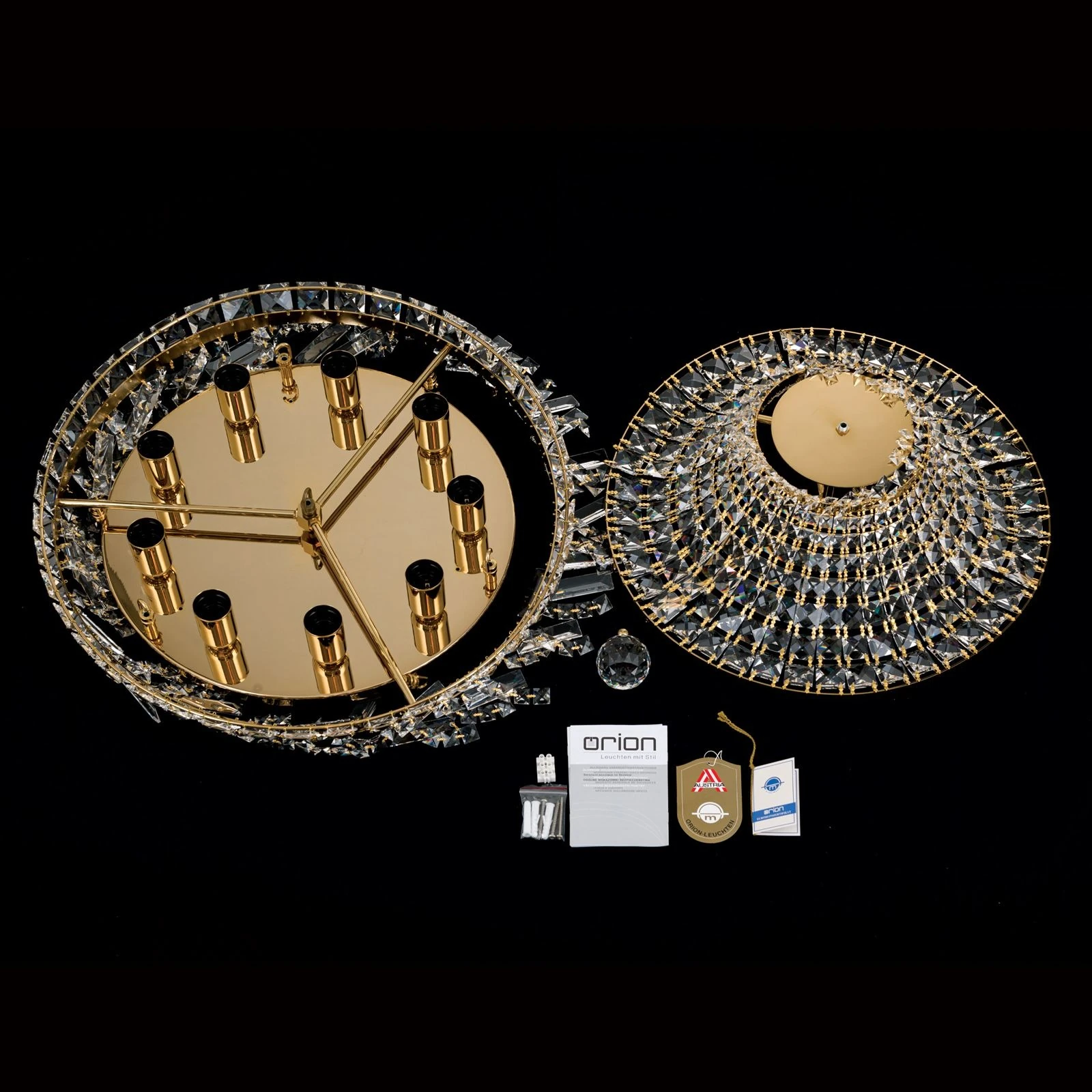 Plafonska lampa Ambassador, pozlaćena 24-karatnim zlatom, 60 cm - 8