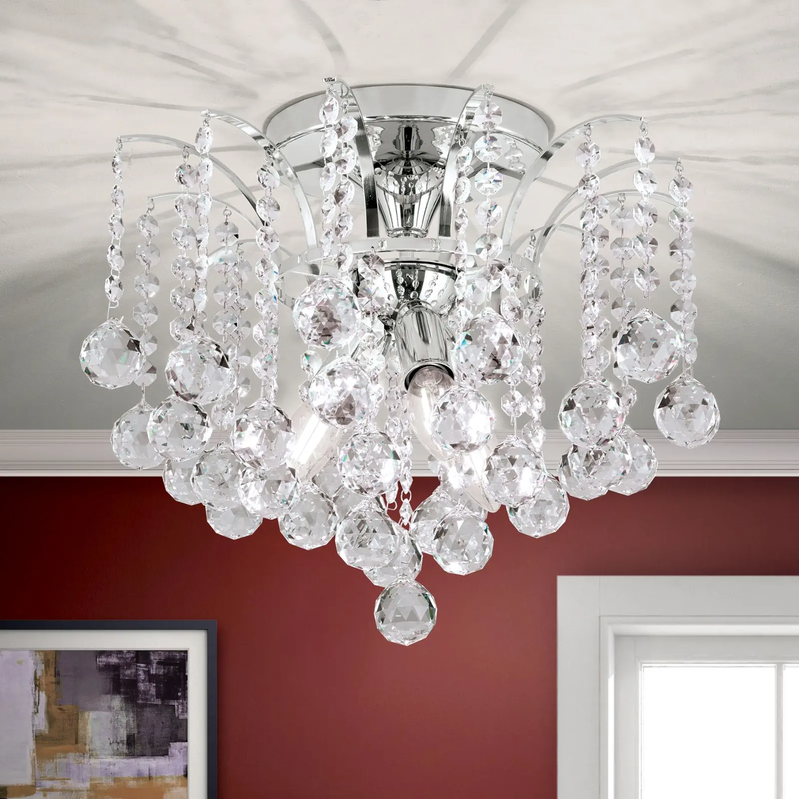 Plafonski luster KRISTALL KLASSISCH, sa 3 izvora svetla, hrom - 1