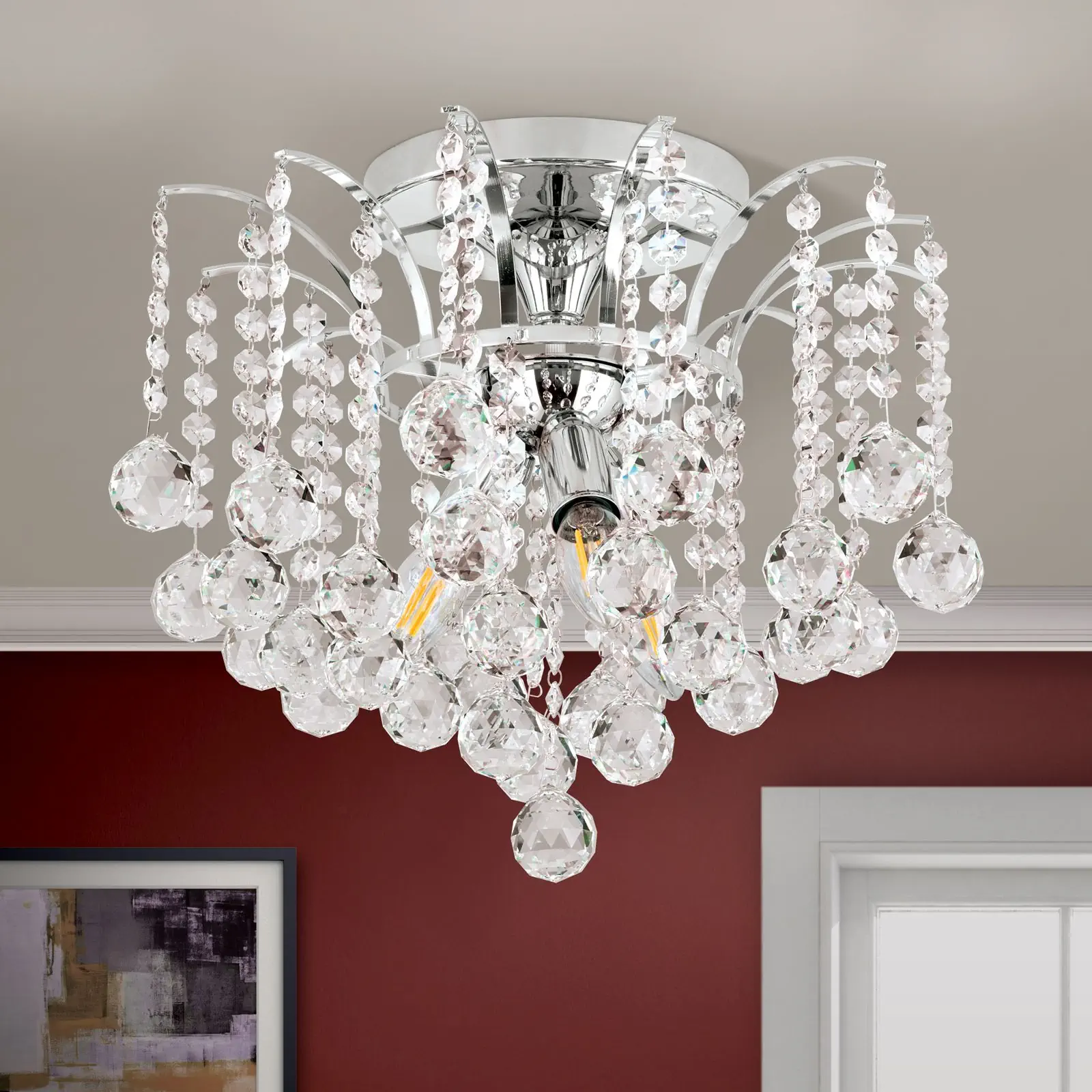 Plafonski luster KRISTALL KLASSISCH, sa 3 izvora svetla, hrom - 3