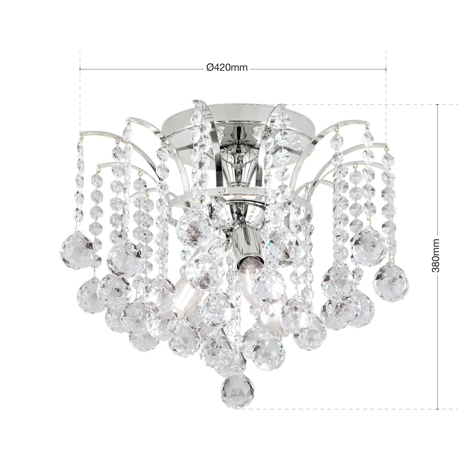 Plafonski luster KRISTALL KLASSISCH, sa 3 izvora svetla, hrom - 7