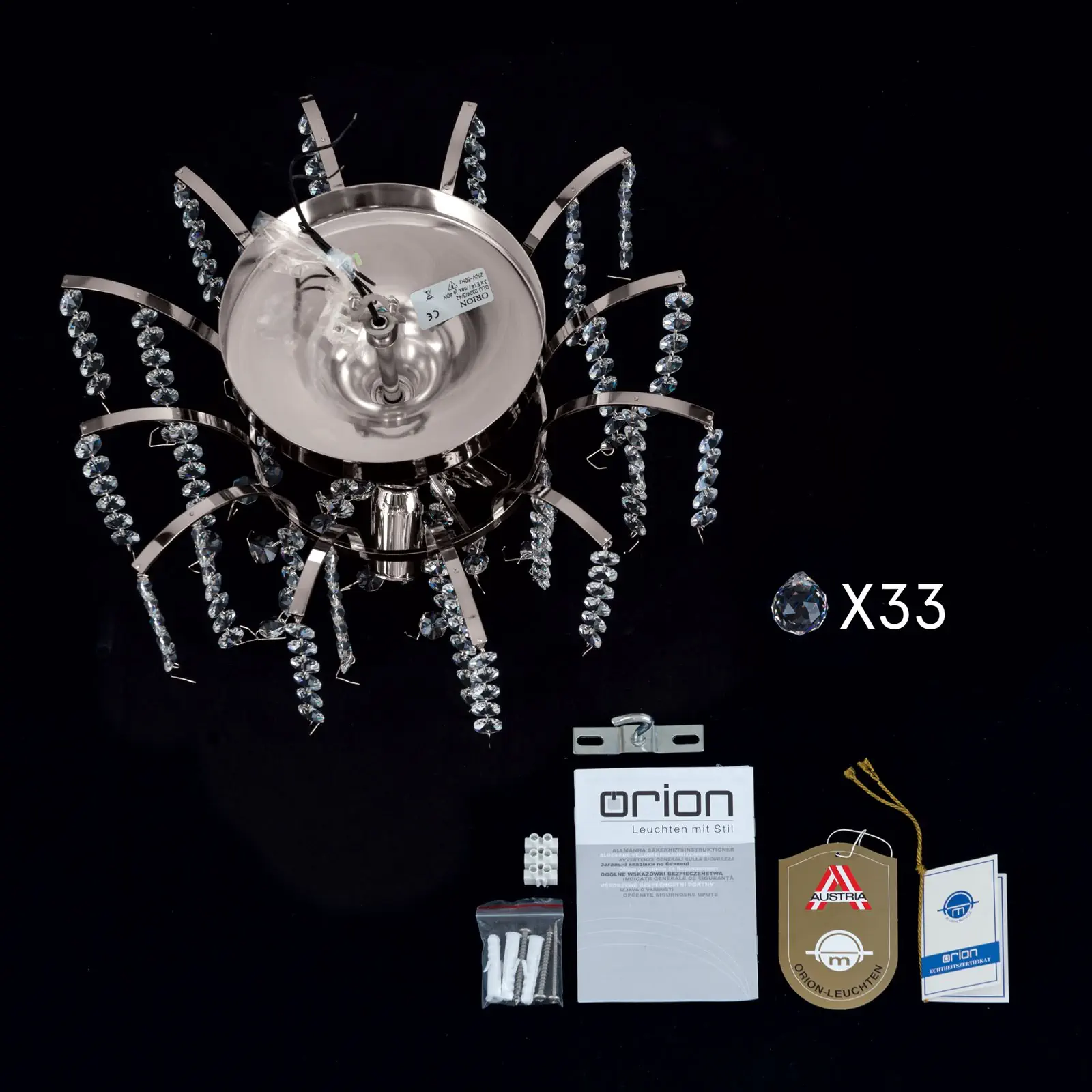 Plafonski luster KRISTALL KLASSISCH, sa 3 izvora svetla, hrom - 8