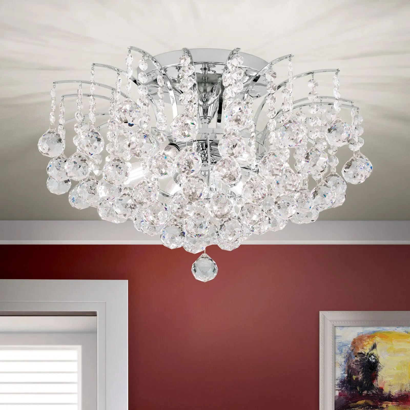 Plafonski luster KRISTALL KLASSISCH, sa 6 izvora svetla, hrom - 1