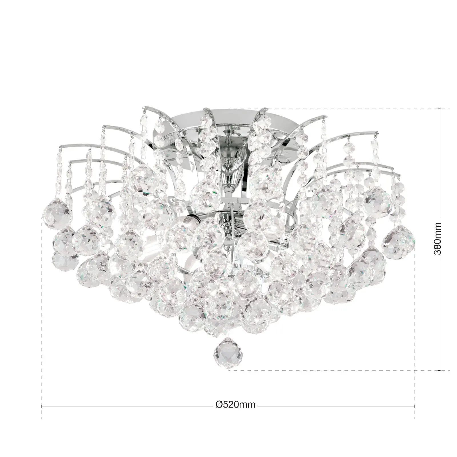 Plafonski luster KRISTALL KLASSISCH, sa 6 izvora svetla, hrom - 7