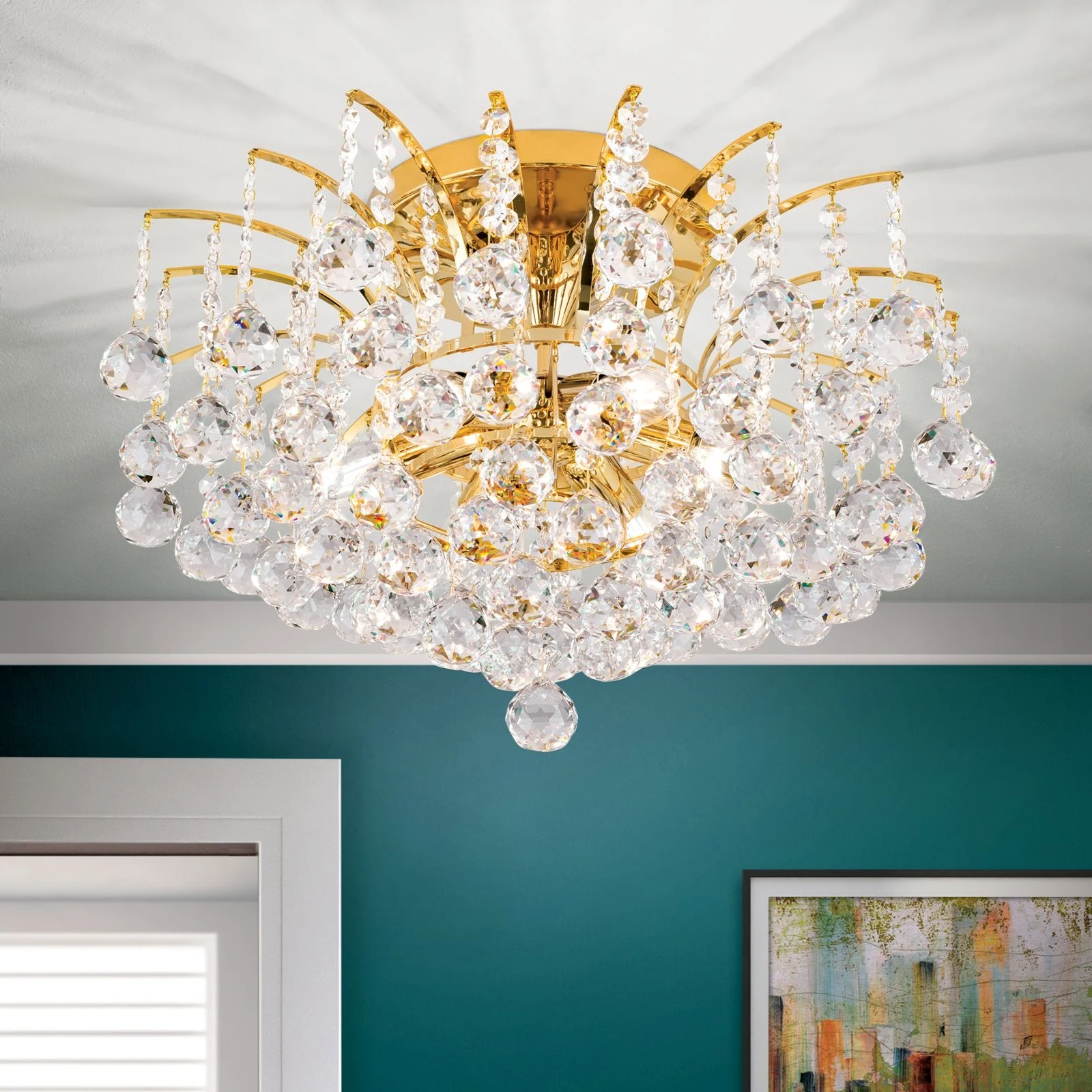 Plafonski luster KRISTALL KLASSISCH, sa 6 izvora svetla, zlato - 2