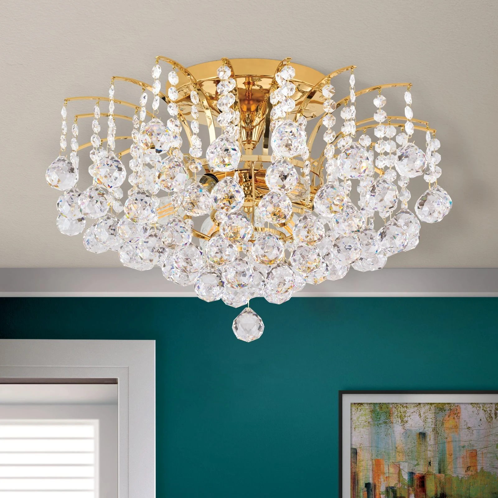 Plafonski luster KRISTALL KLASSISCH, sa 6 izvora svetla, zlato - 3