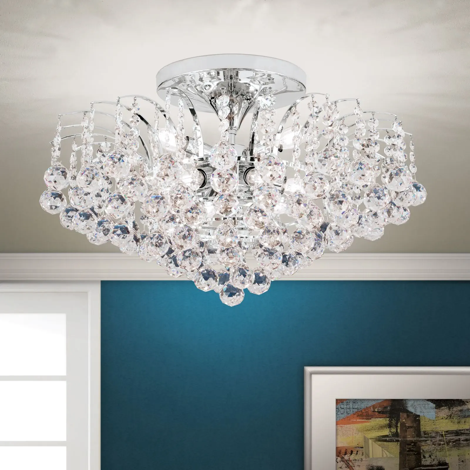 Plafonski luster KRISTALL KLASSISCH, sa 9 izvora svetla, hrom - 1