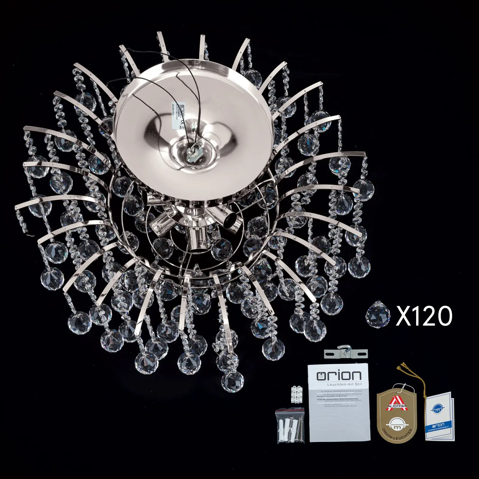 Plafonski luster KRISTALL KLASSISCH, sa 9 izvora svetla, hrom - 8