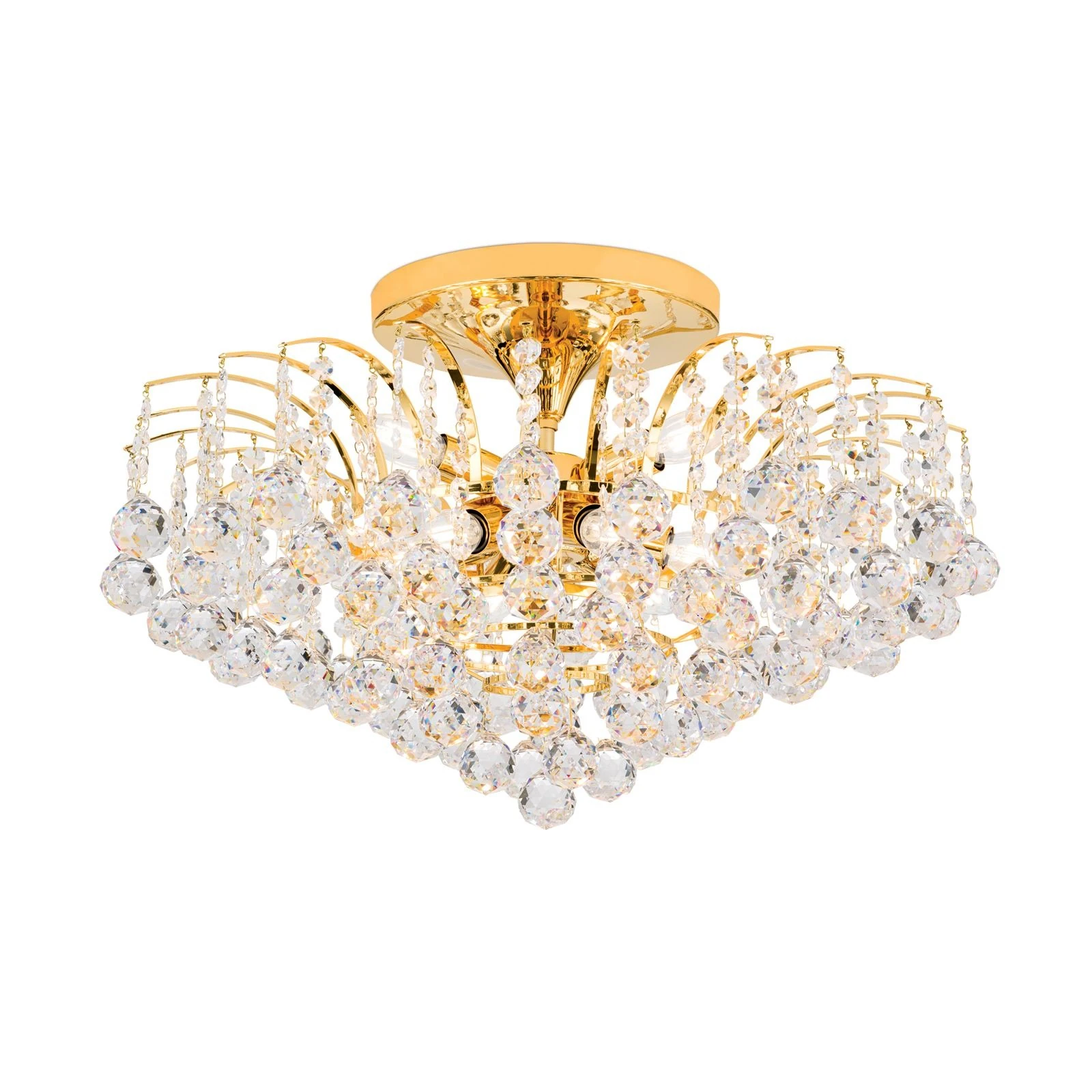 Plafonski luster KRISTALL KLASSISCH, sa 9 izvora svetla, 24-karatno pozlaćeno, prozirno kristalno staklo - 4