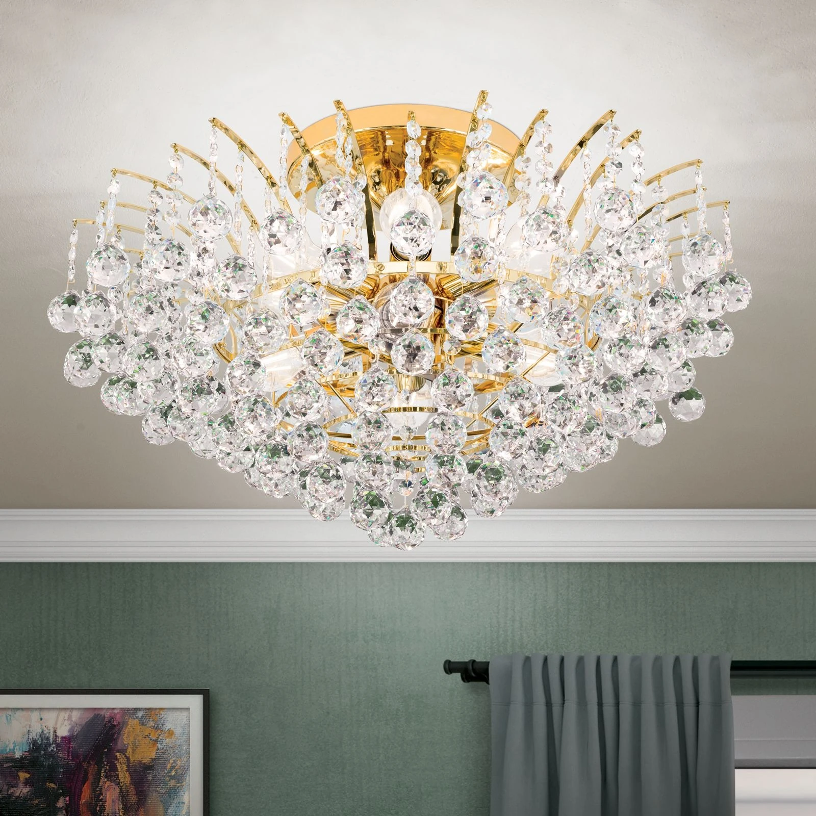 Plafonski luster KRISTALL KLASSISCH, sa 10 izvora svetla, 24-karatno pozlaćen - 2