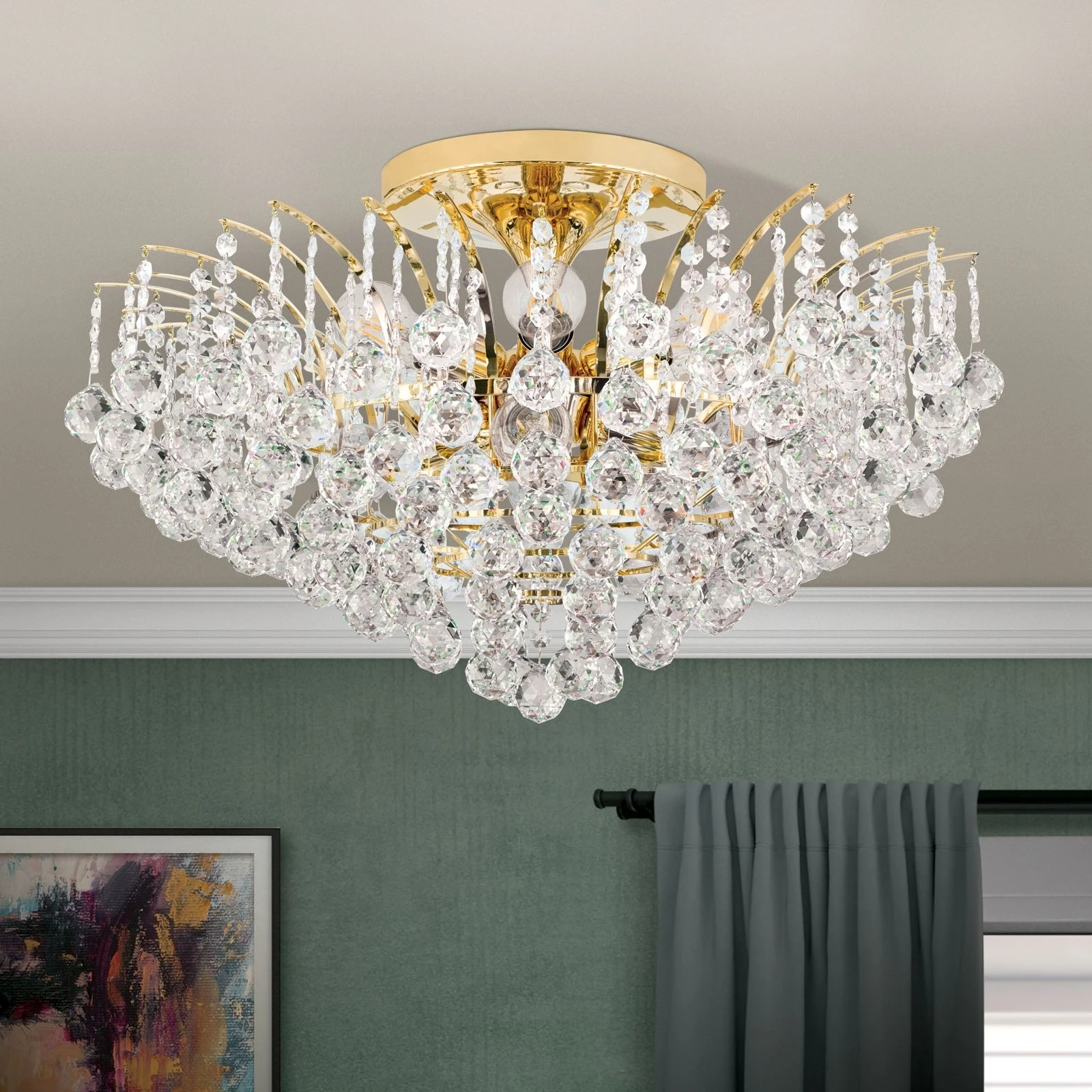 Plafonski luster KRISTALL KLASSISCH, sa 10 izvora svetla, 24-karatno pozlaćen - 3