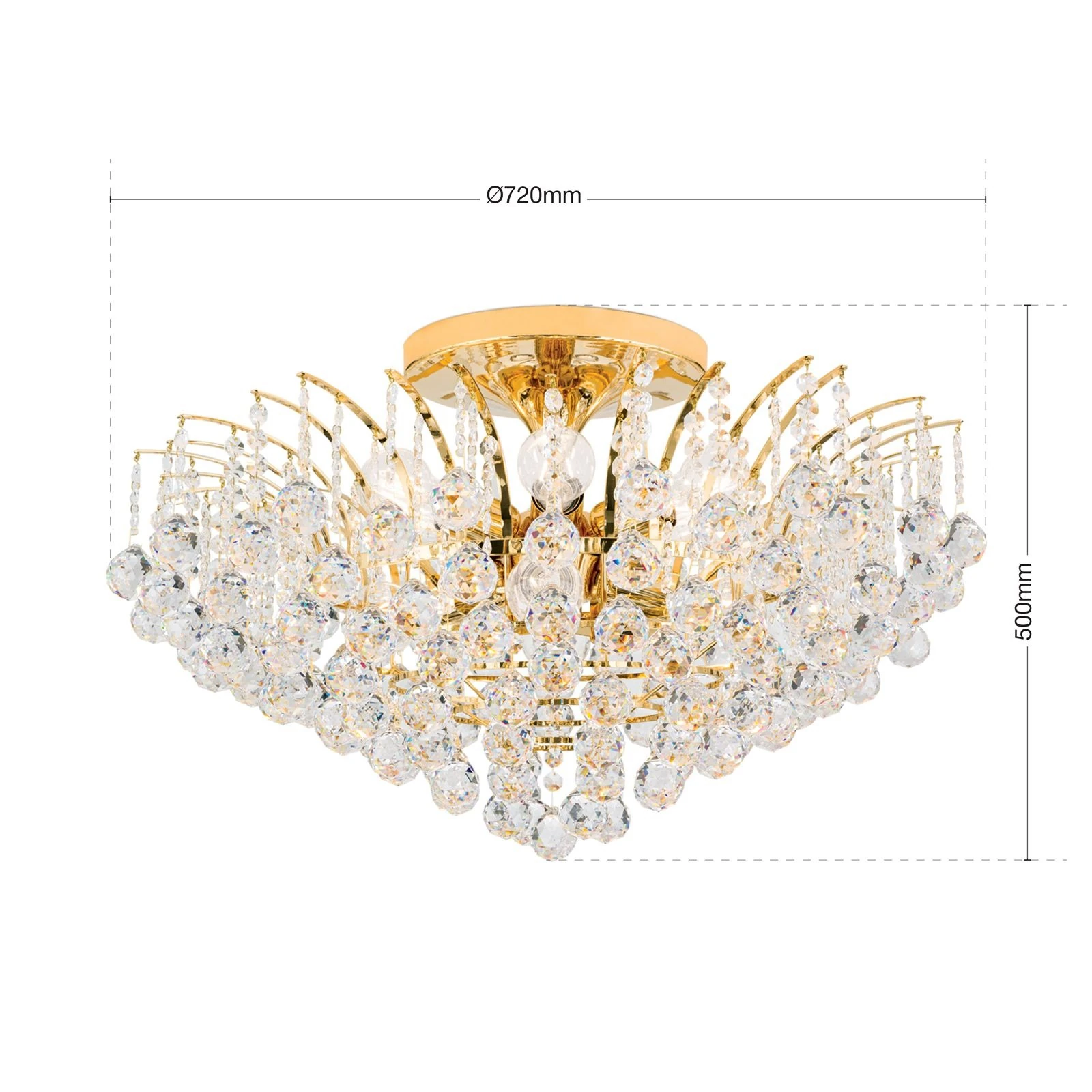 Plafonski luster KRISTALL KLASSISCH, sa 10 izvora svetla, 24-karatno pozlaćen - 7