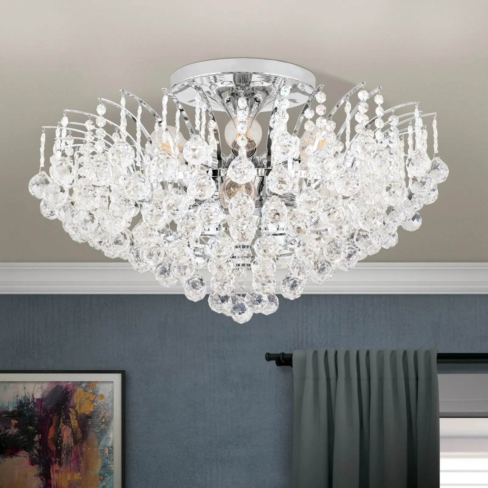 Plafonski luster KRISTALL KLASSISCH, sa 10 izvora svetla, hrom - 3