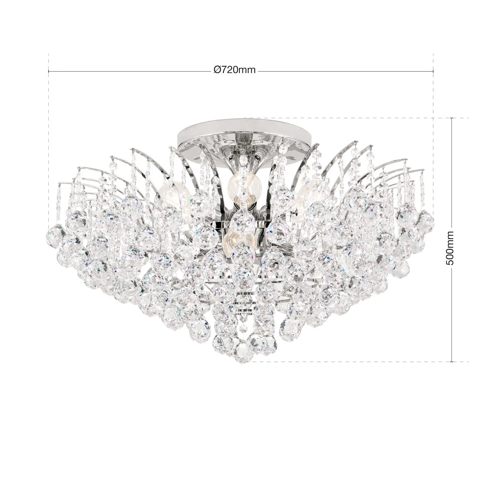 Plafonski luster KRISTALL KLASSISCH, sa 10 izvora svetla, hrom - 7