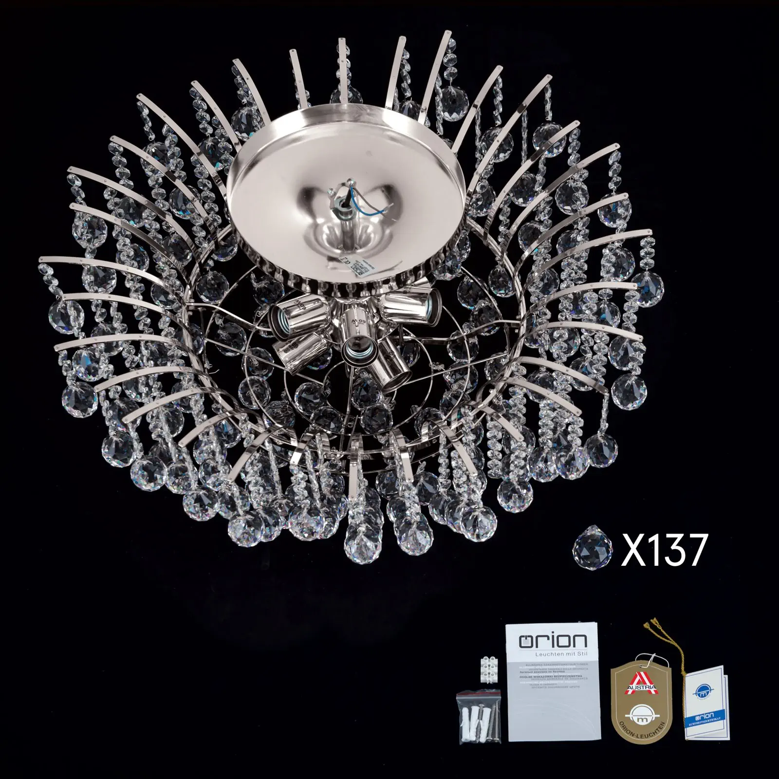 Plafonski luster KRISTALL KLASSISCH, sa 10 izvora svetla, hrom - 8