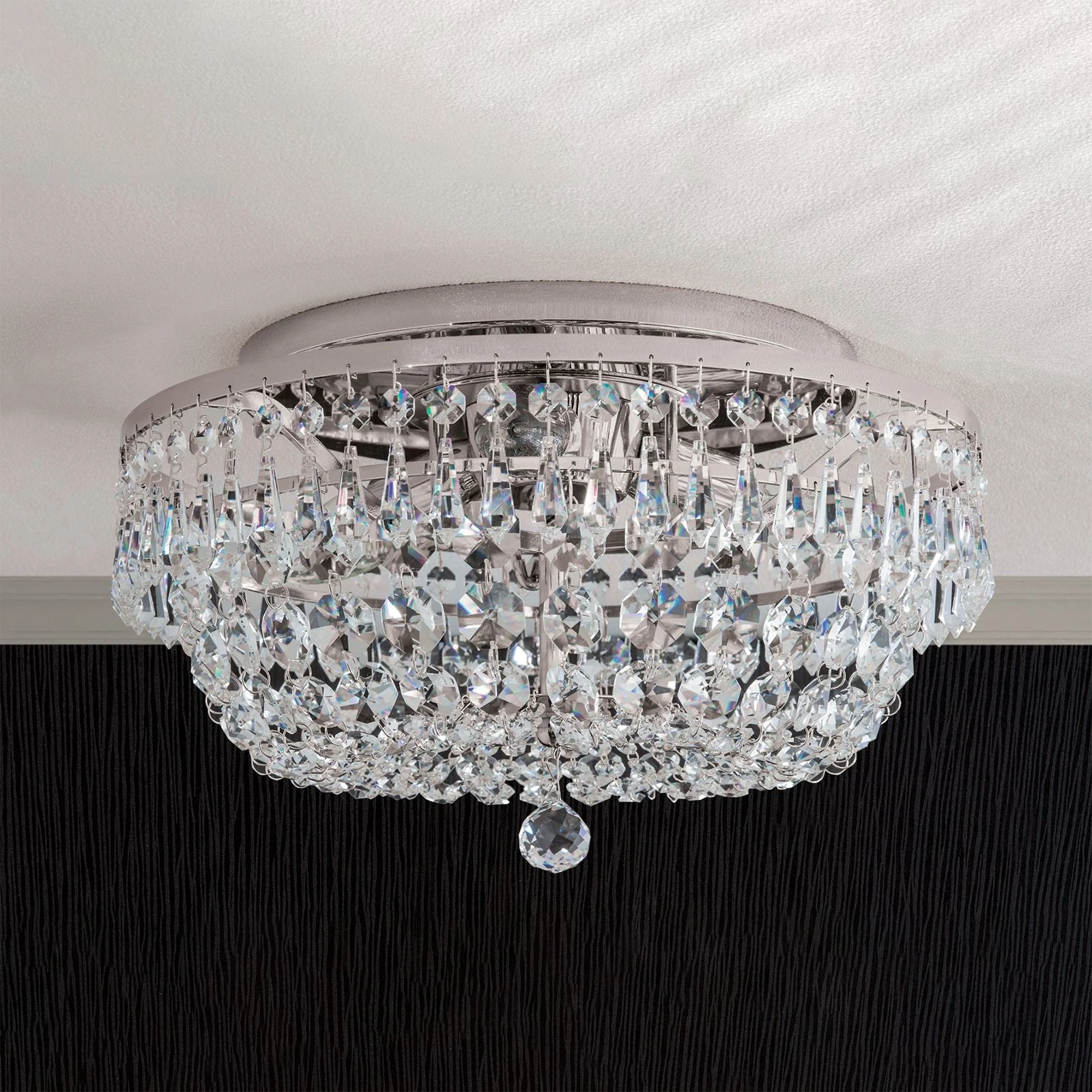 Plafonska lampa SHERATON, 3 izvora svetla, 35 cm, hromirana - 1