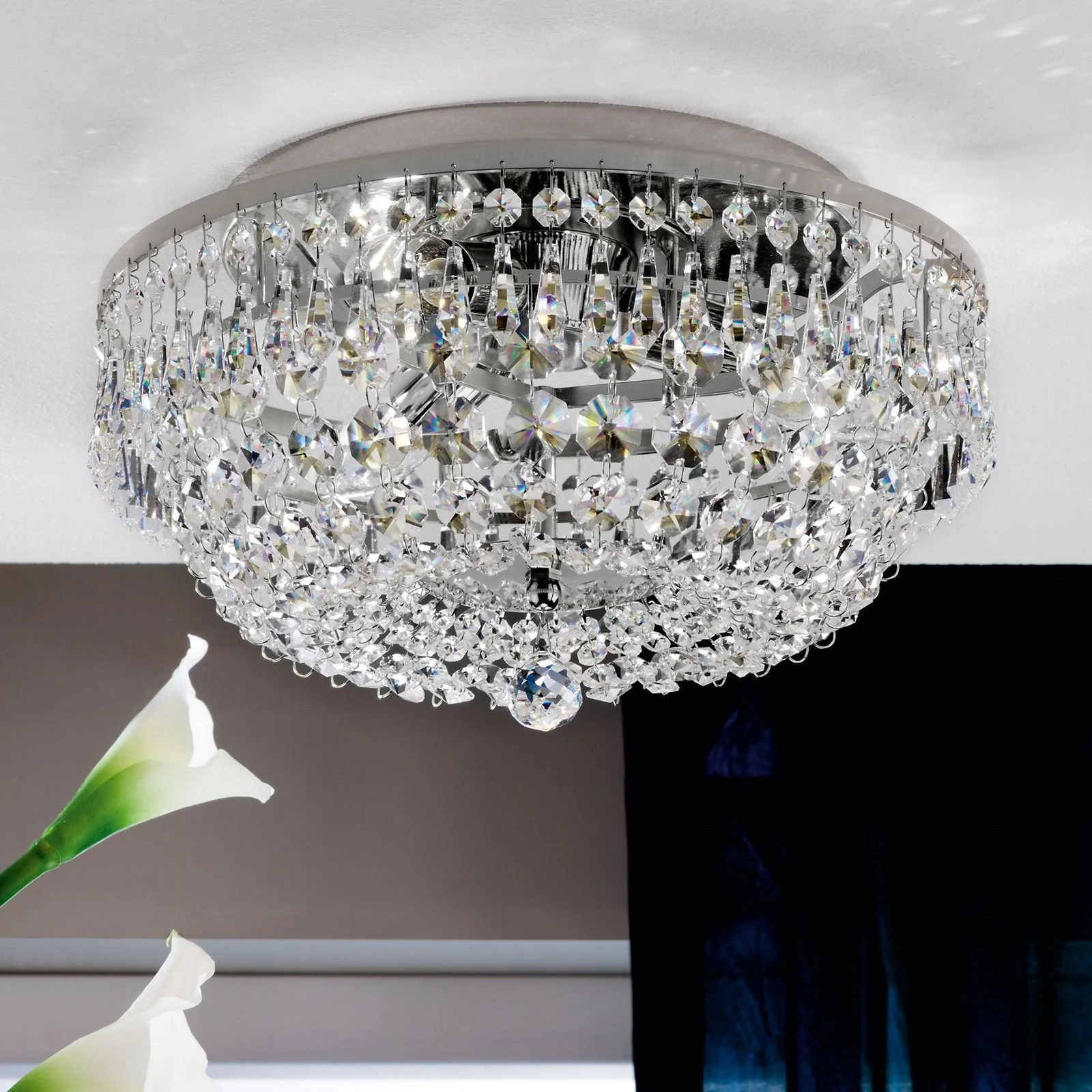 Plafonska lampa SHERATON, 3 izvora svetla, 35 cm, hromirana - 5