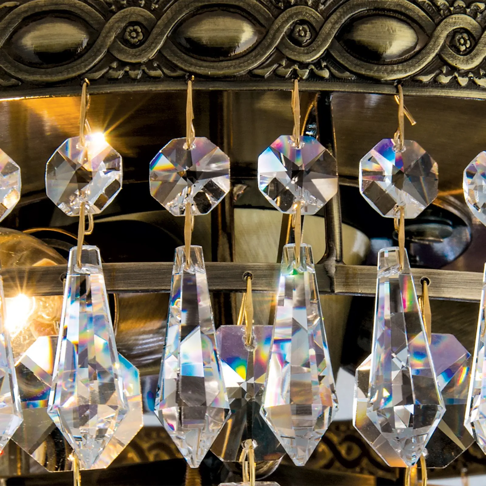 Plafonski luster SHERATON, patina, Ø 35 cm - 5