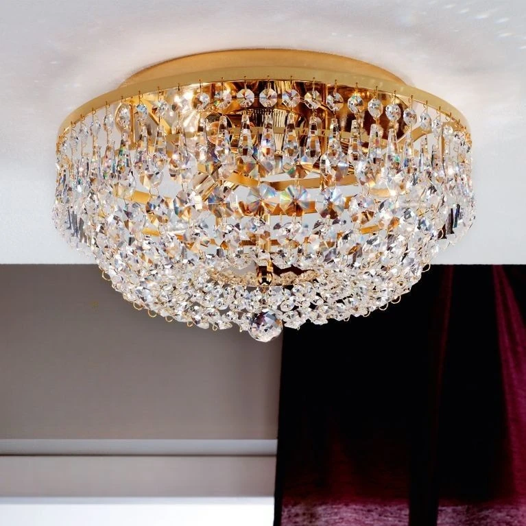 Plafonska lampa SHERATON, 3 izvora svetla, 35 cm, 24-karatno pozlaćena - 1