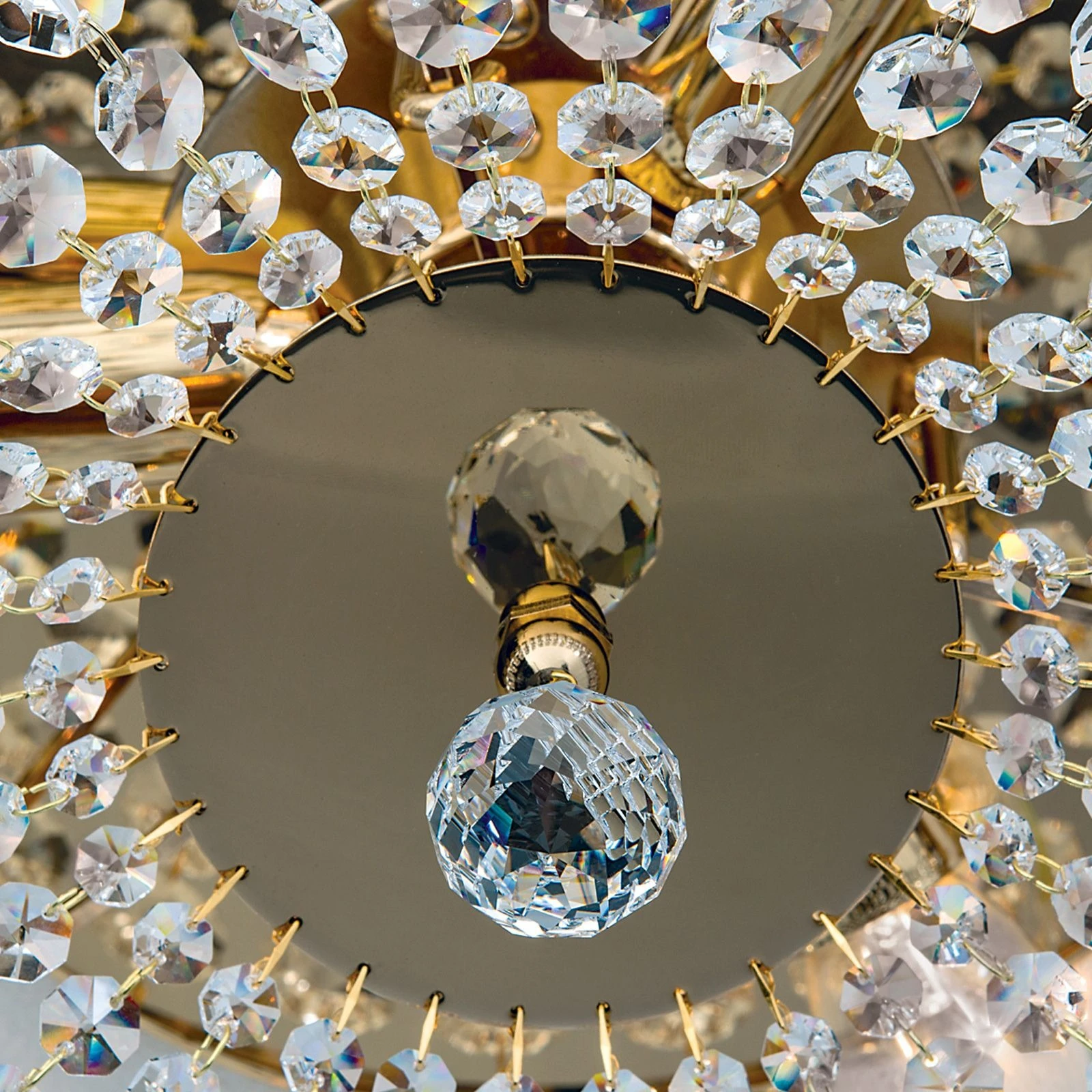 Plafonska lampa SHERATON, 3 izvora svetla, 35 cm, 24-karatno pozlaćena - 3