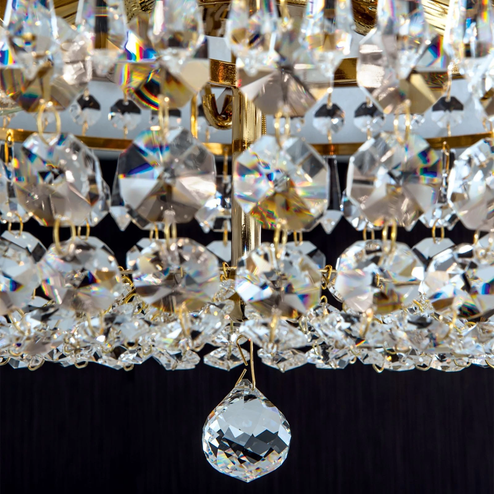 Plafonska lampa SHERATON, 3 izvora svetla, 35 cm, 24-karatno pozlaćena - 4