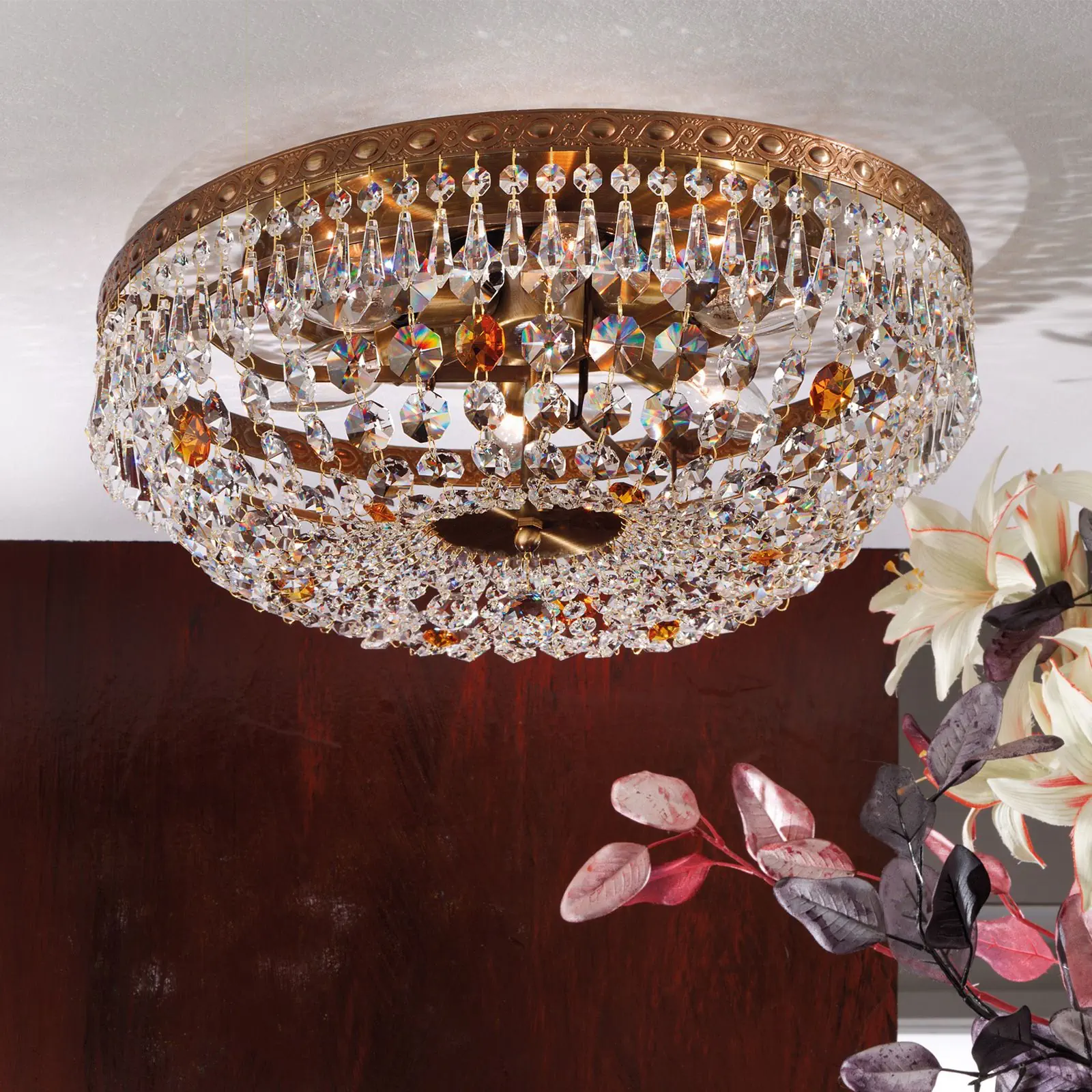 Plafonski luster SHERATON, patina, Ø 45 cm - 5