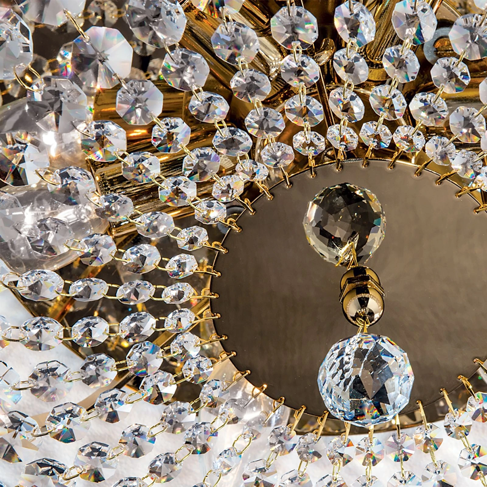 Plafonska lampa SHERATON, 6 izvora svetla, 45 cm, 24-karatno pozlaćena - 5