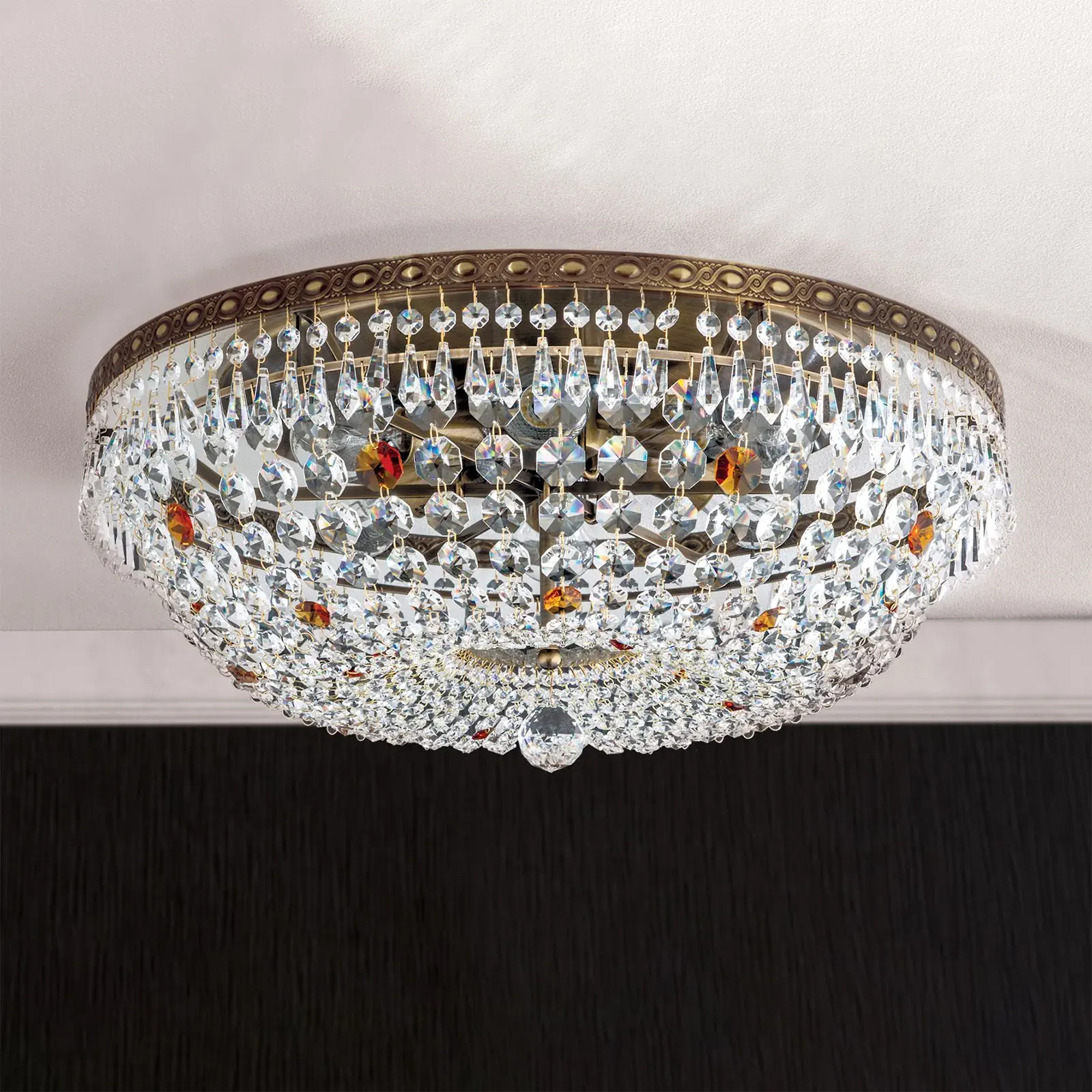 Plafonski luster SHERATON, patina, Ø 55 cm - 4