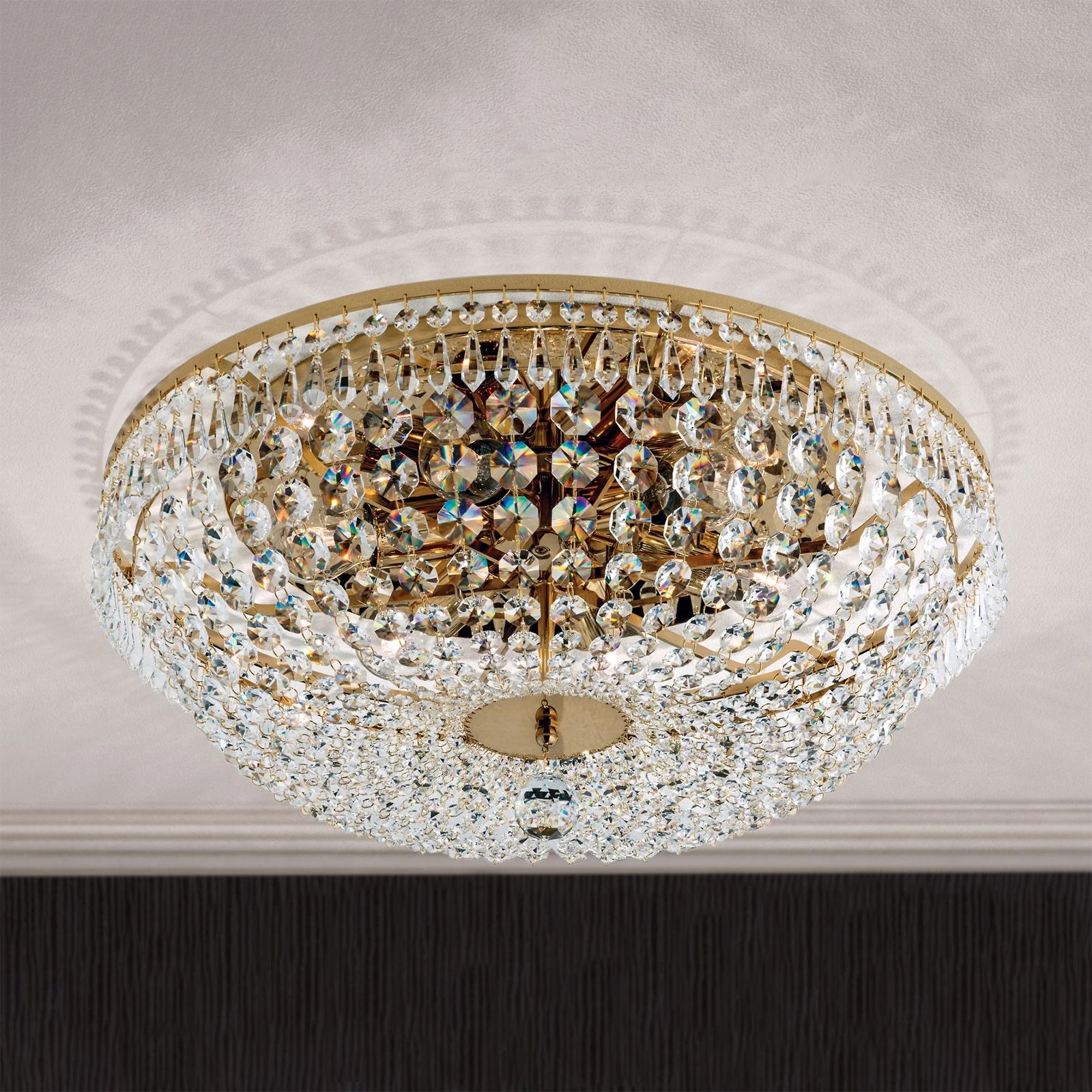 Plafonska lampa SHERATON, 6 izvora svetla, 55 cm, 24-karatno pozlaćena - 3