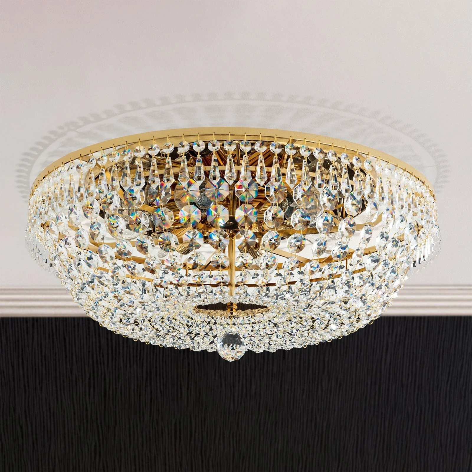 Plafonska lampa SHERATON, 6 izvora svetla, 55 cm, 24-karatno pozlaćena - 5