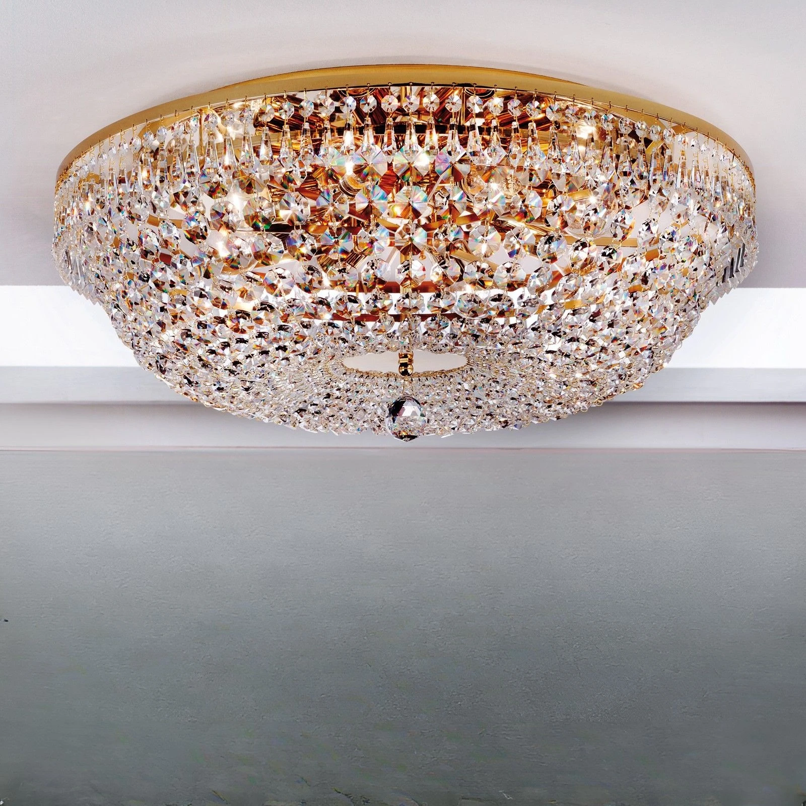 Plafonska lampa SHERATON, 8 izvora svetla, 65 cm, 24-karatno pozlaćena - 1